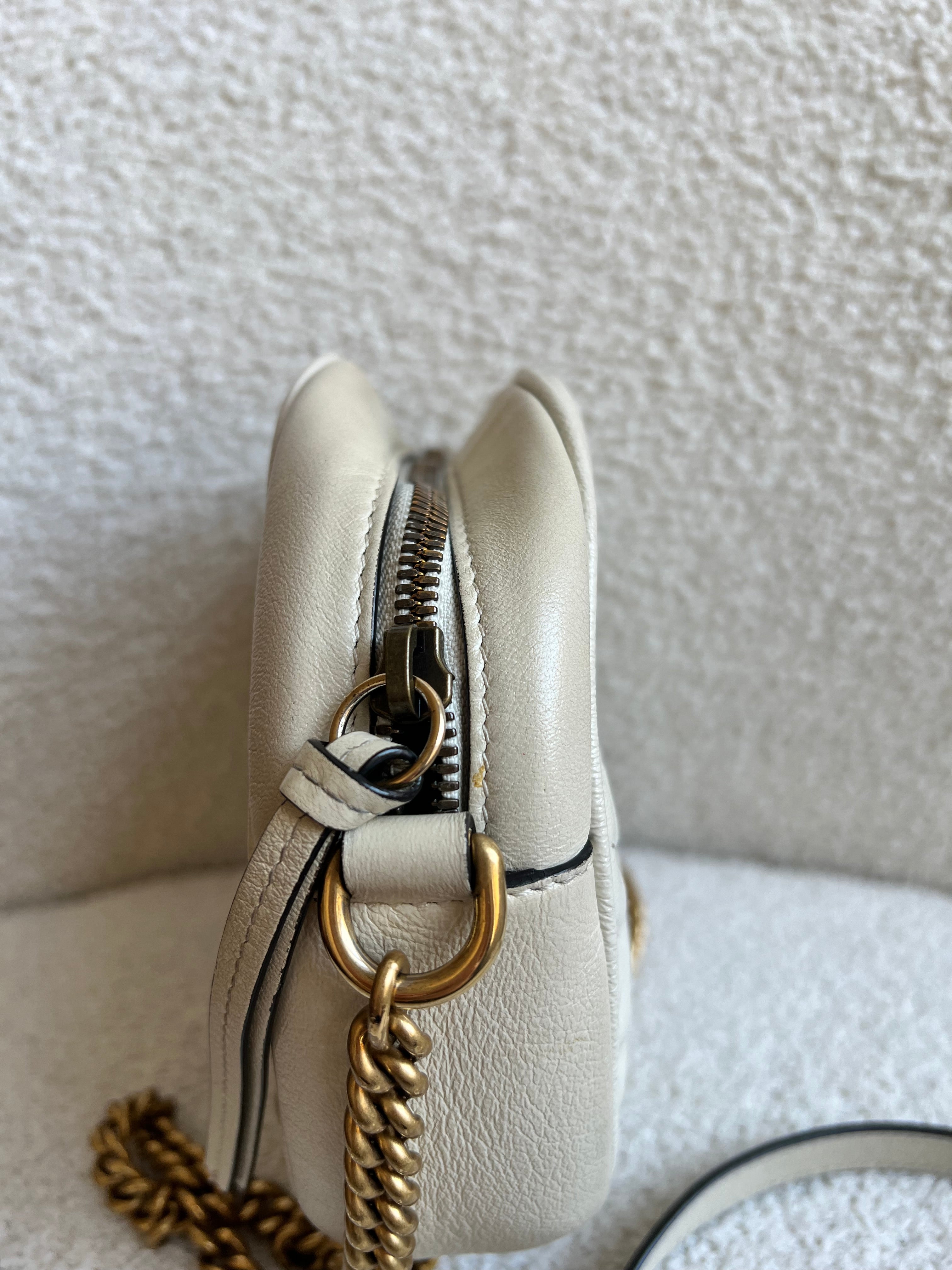 Gucci GG Round White Marmont Small Shoulder Bag (RRP £1,090)