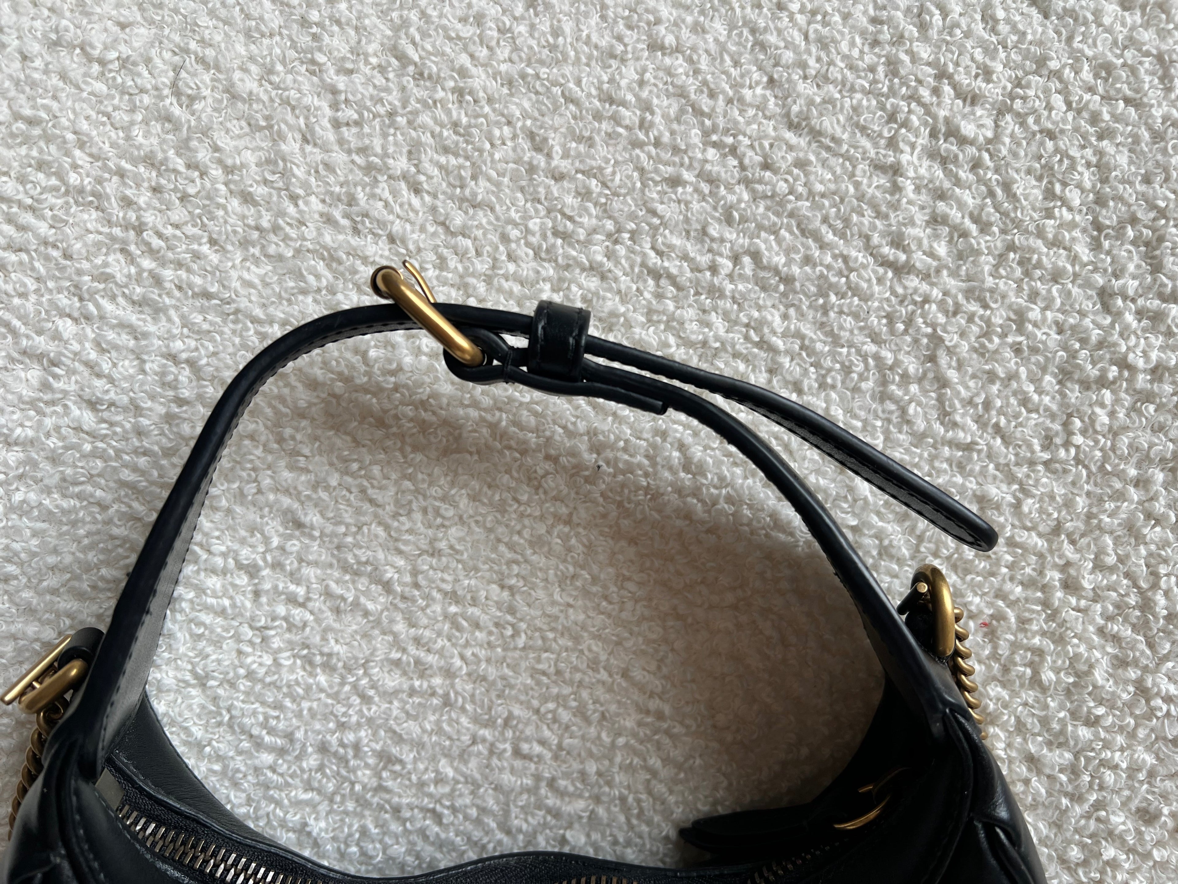 Gucci GG Black Mini Half Moon Marmont Shoulder Bag (RRP £1160)