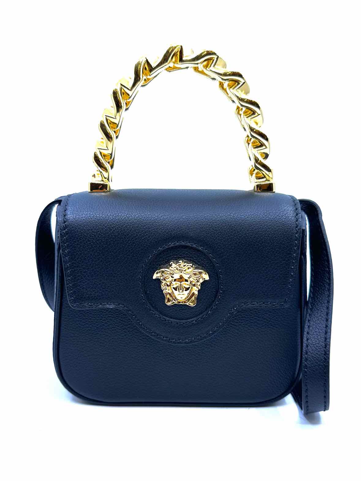VERSACE Black Leather Handbag