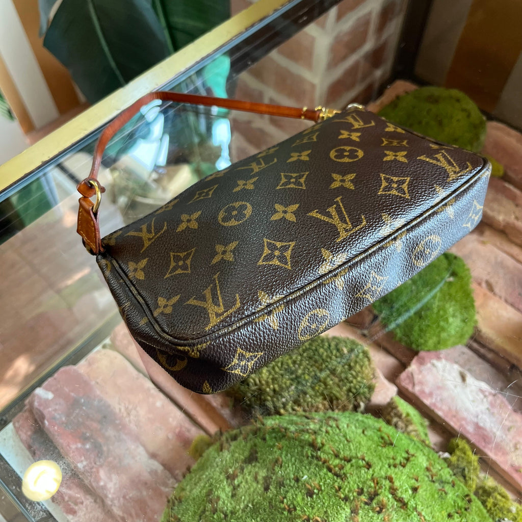 LOUIS VUITTON Pochette Accessories Brown Monogram Canvas Shoulder Bag