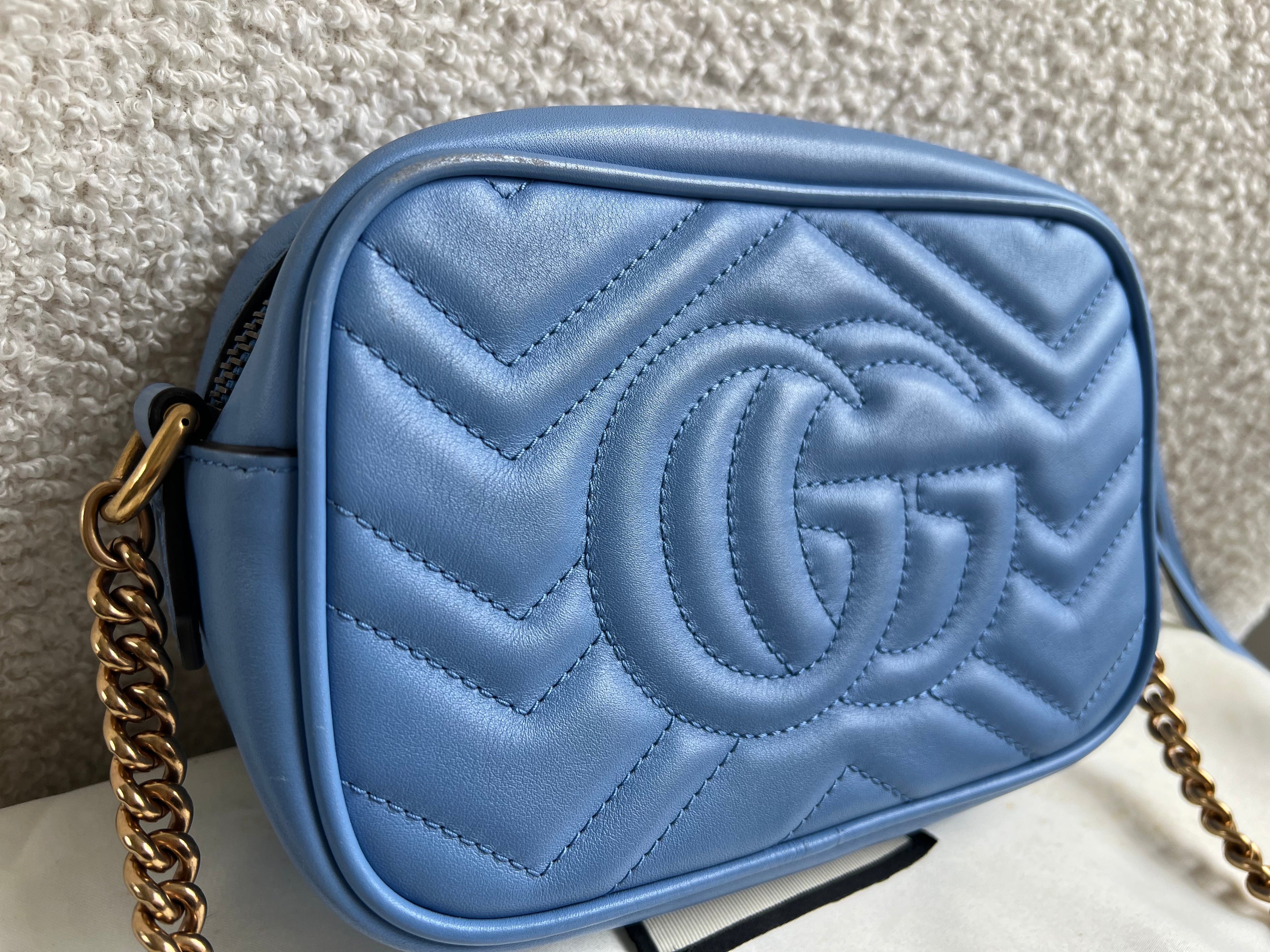 Gucci GG Blue Marmont Mini Shoulder Bag (RRP £1,360)