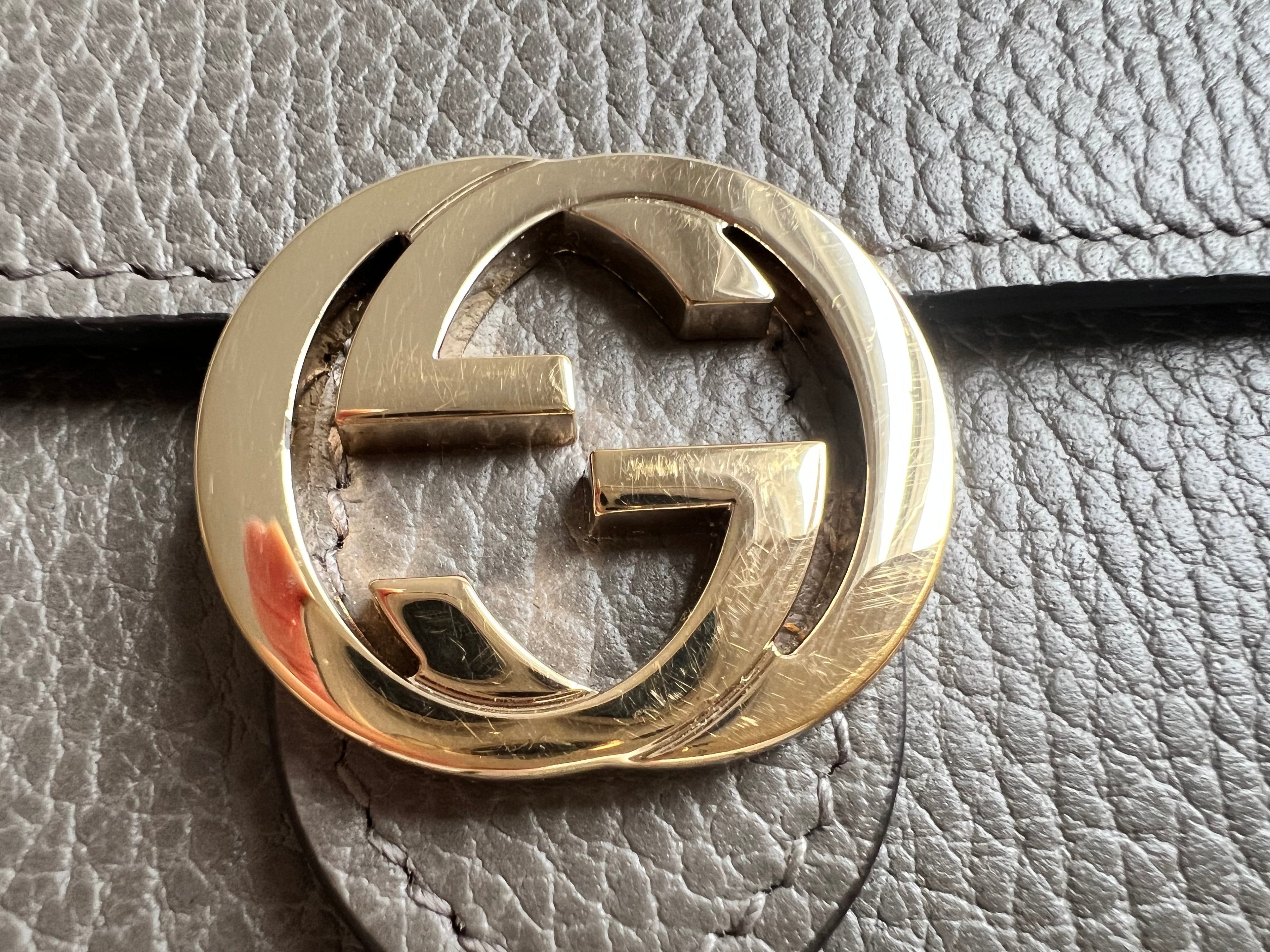 Gucci Dollar Grey Interlocking Chain Wallet