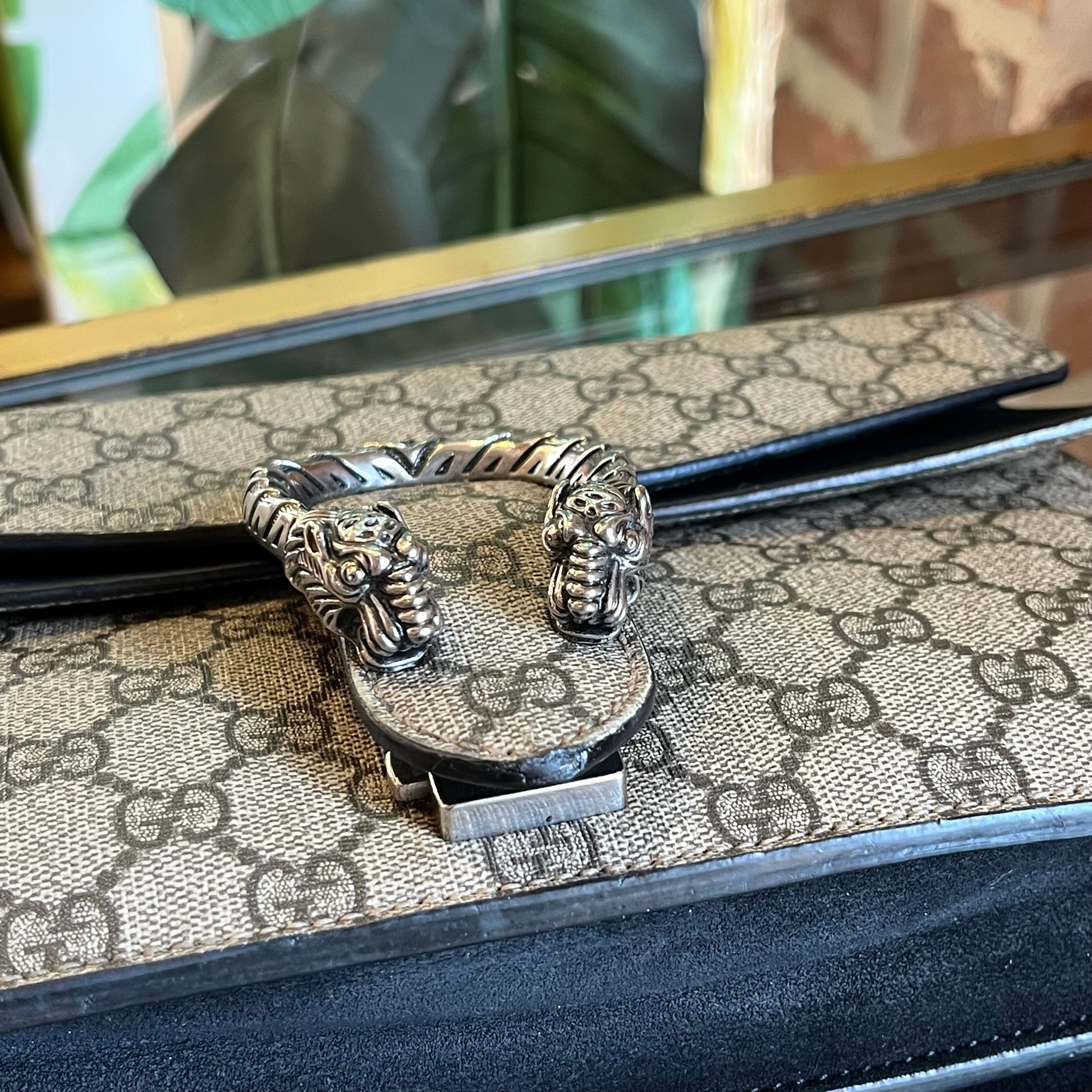 GUCCI Small Dionysus Black GG Supreme Monogram Shoulder Bag
