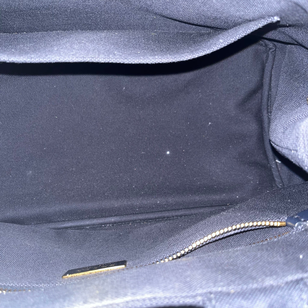 PRADA Jardinière Large Navy Blue Cotton Canvas Tote