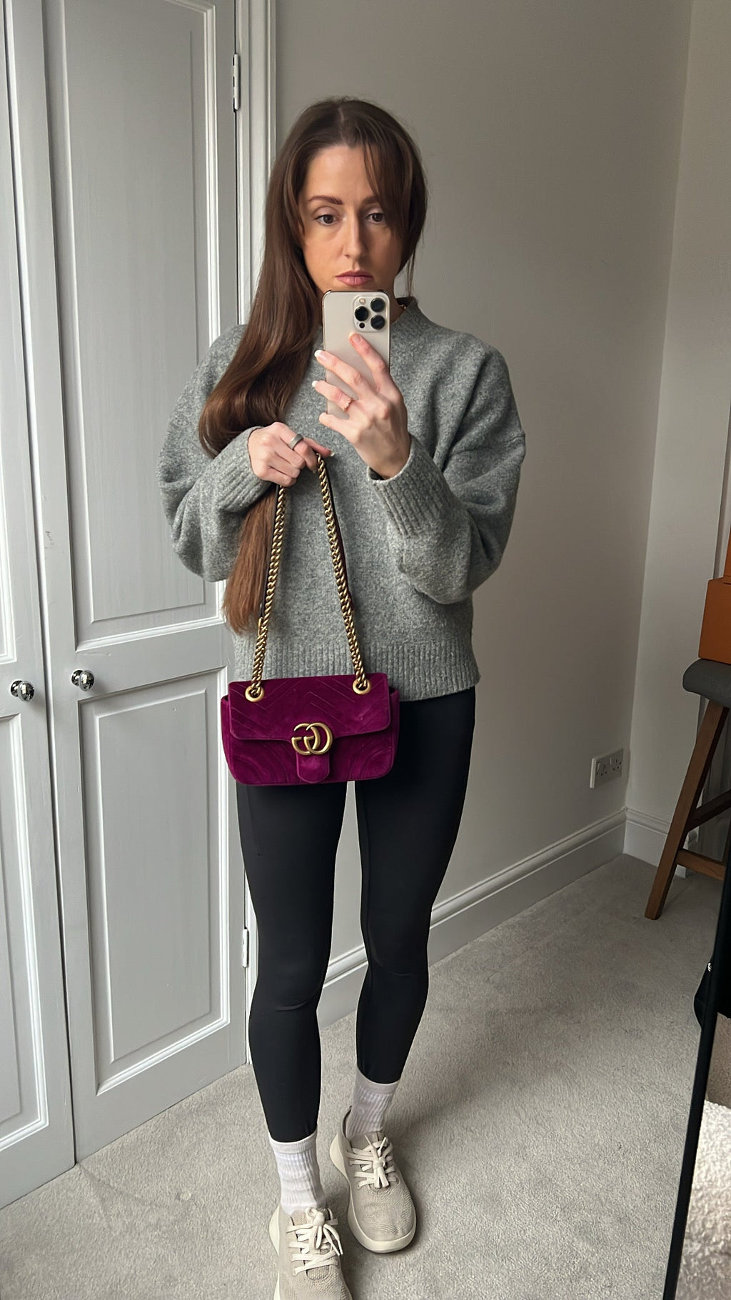 Gucci GG Mini Fuchsia Velvet Marmont Mini Shoulder Bag (RRP £1295)