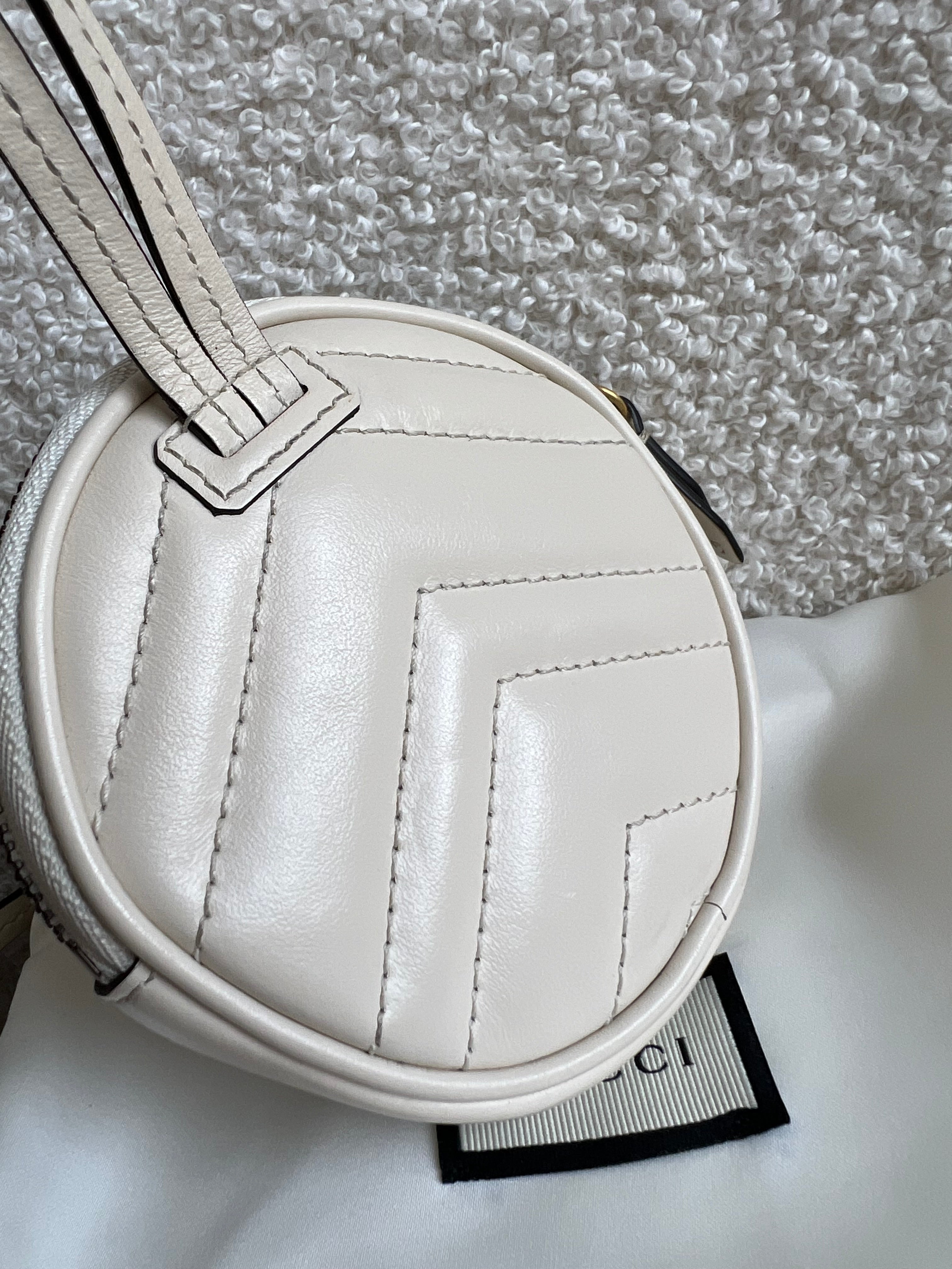 Gucci White GG Marmont Coin Pouch on Strap (RRP £395)