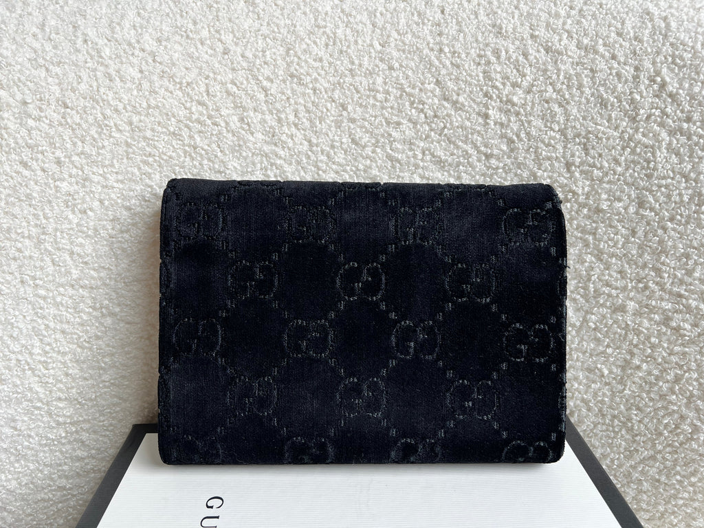 Gucci Black Velvet Dionysus Mini Chain Bag
