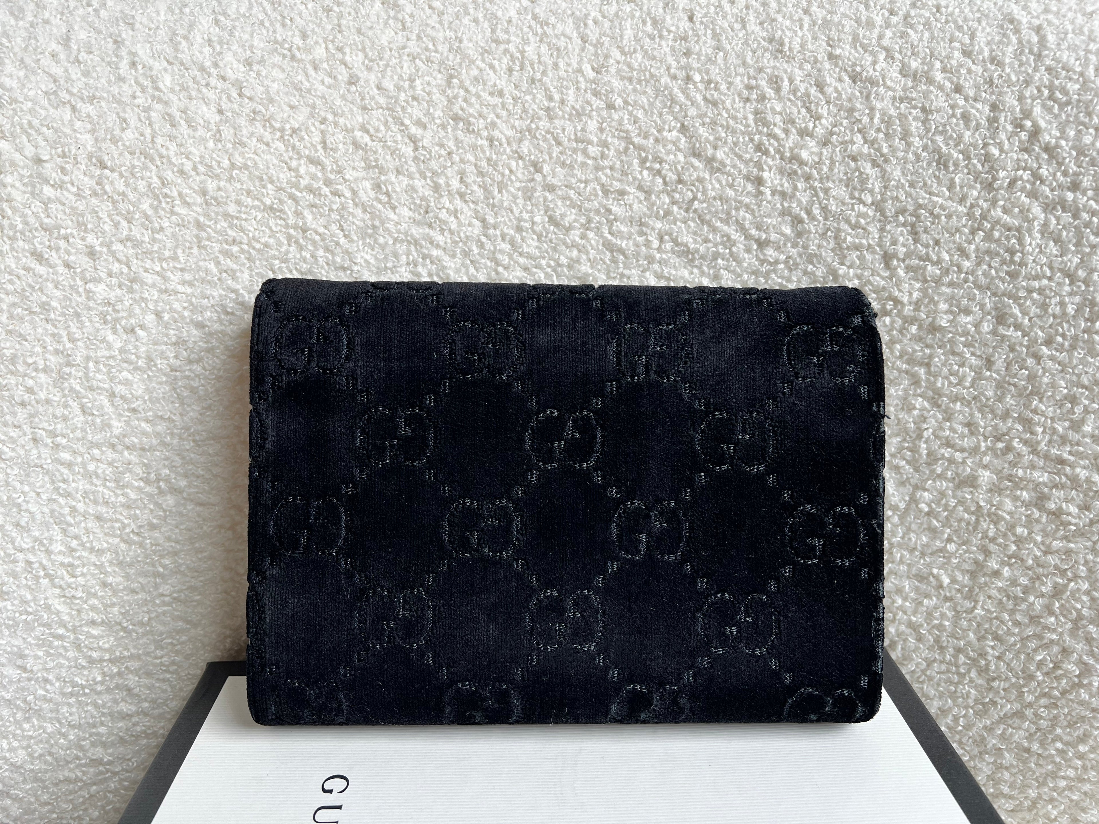 Gucci Black Velvet Dionysus Mini Chain Bag