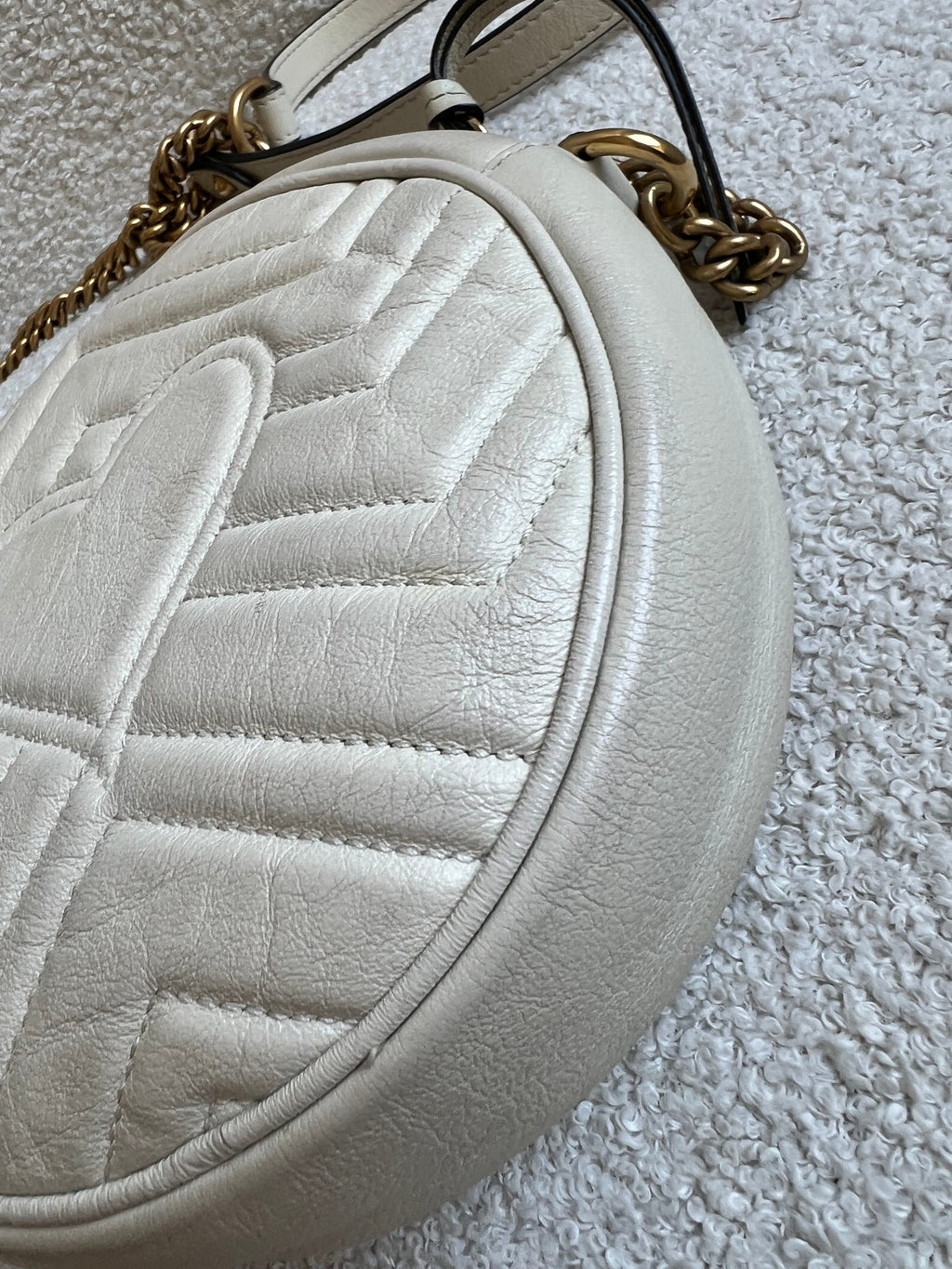 Gucci GG Round White Marmont Small Shoulder Bag (RRP £1,090)