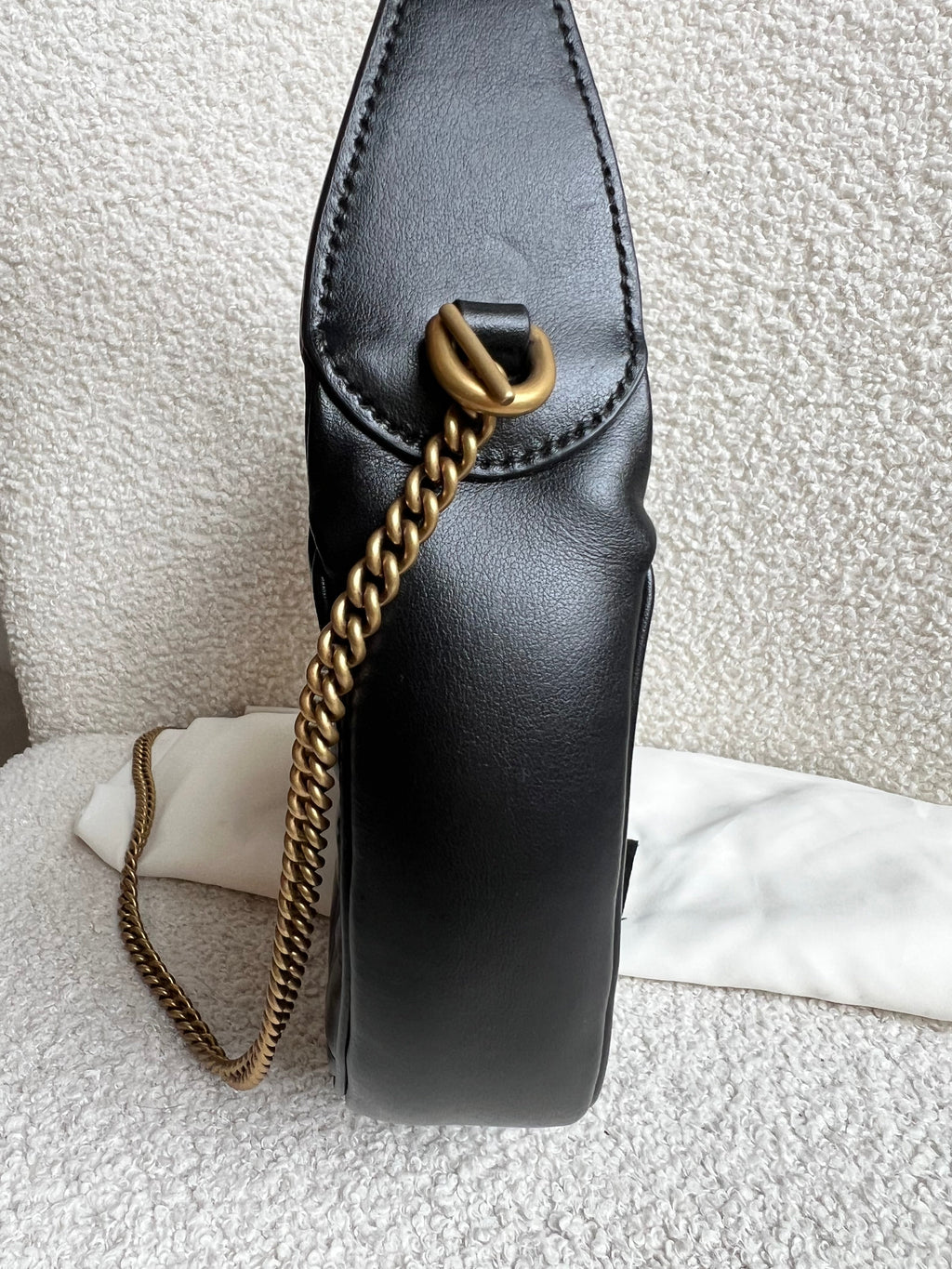 Gucci GG Black Mini Half Moon Marmont Shoulder Bag (RRP £1160)