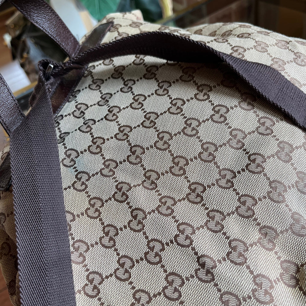 GUCCI Piston Lock GG Monogram Canvas Backpack