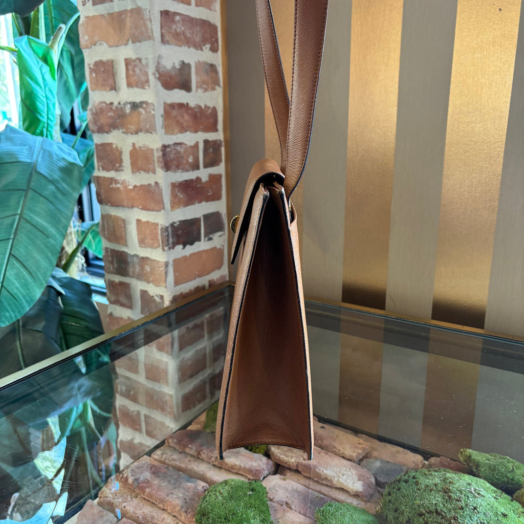 BVLGARI Tan Vintage Turnlock Shoulder Bag