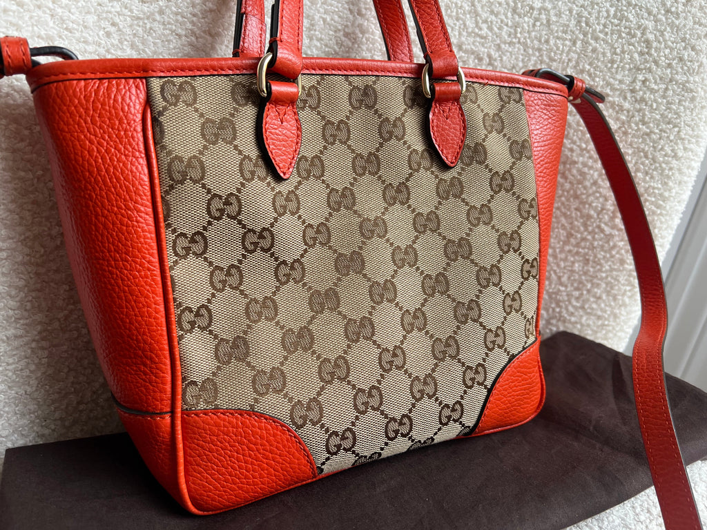 Gucci Bree GG canvas and orange Tote Bag