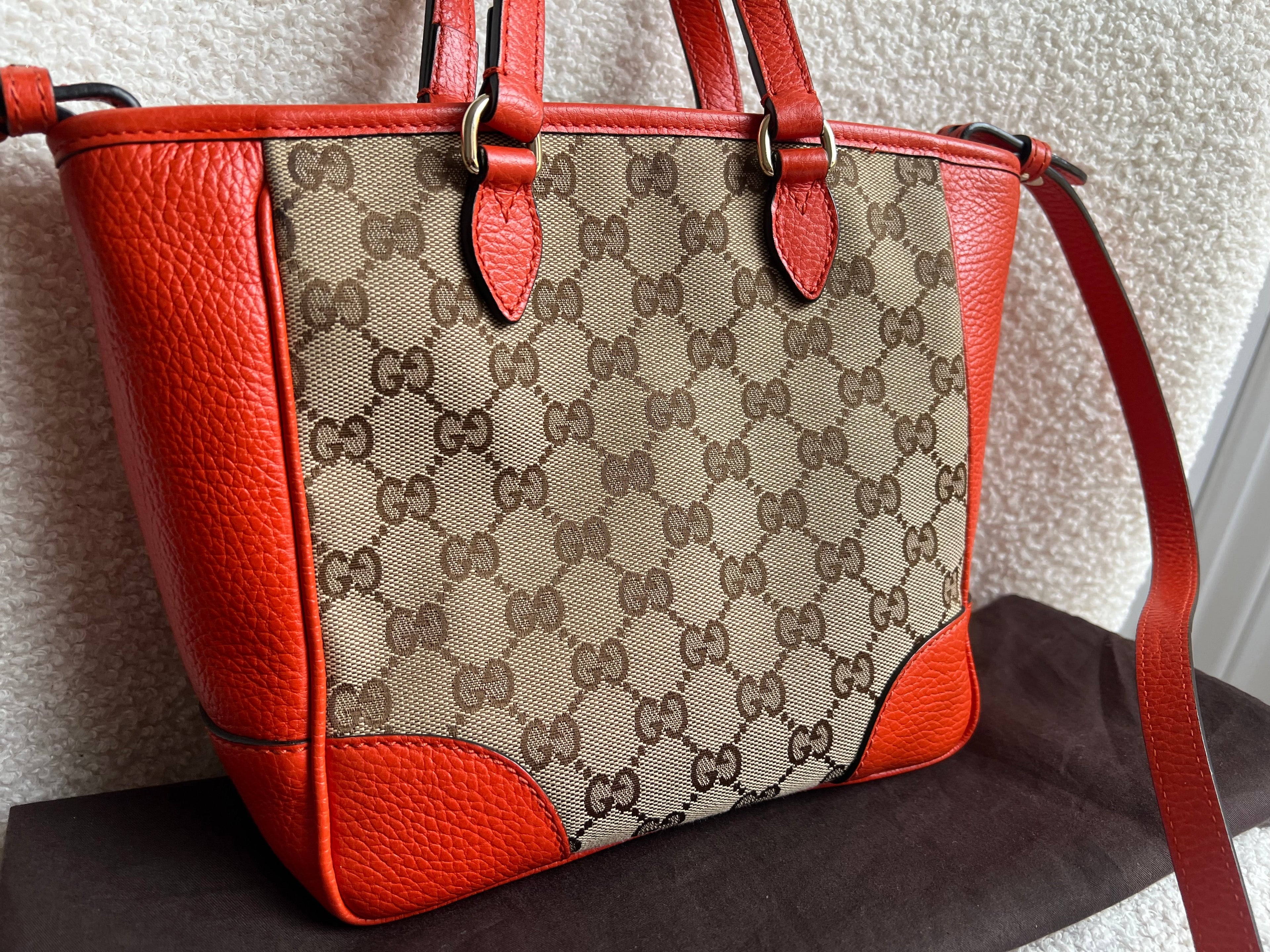 Gucci Bree GG canvas and orange Tote Bag