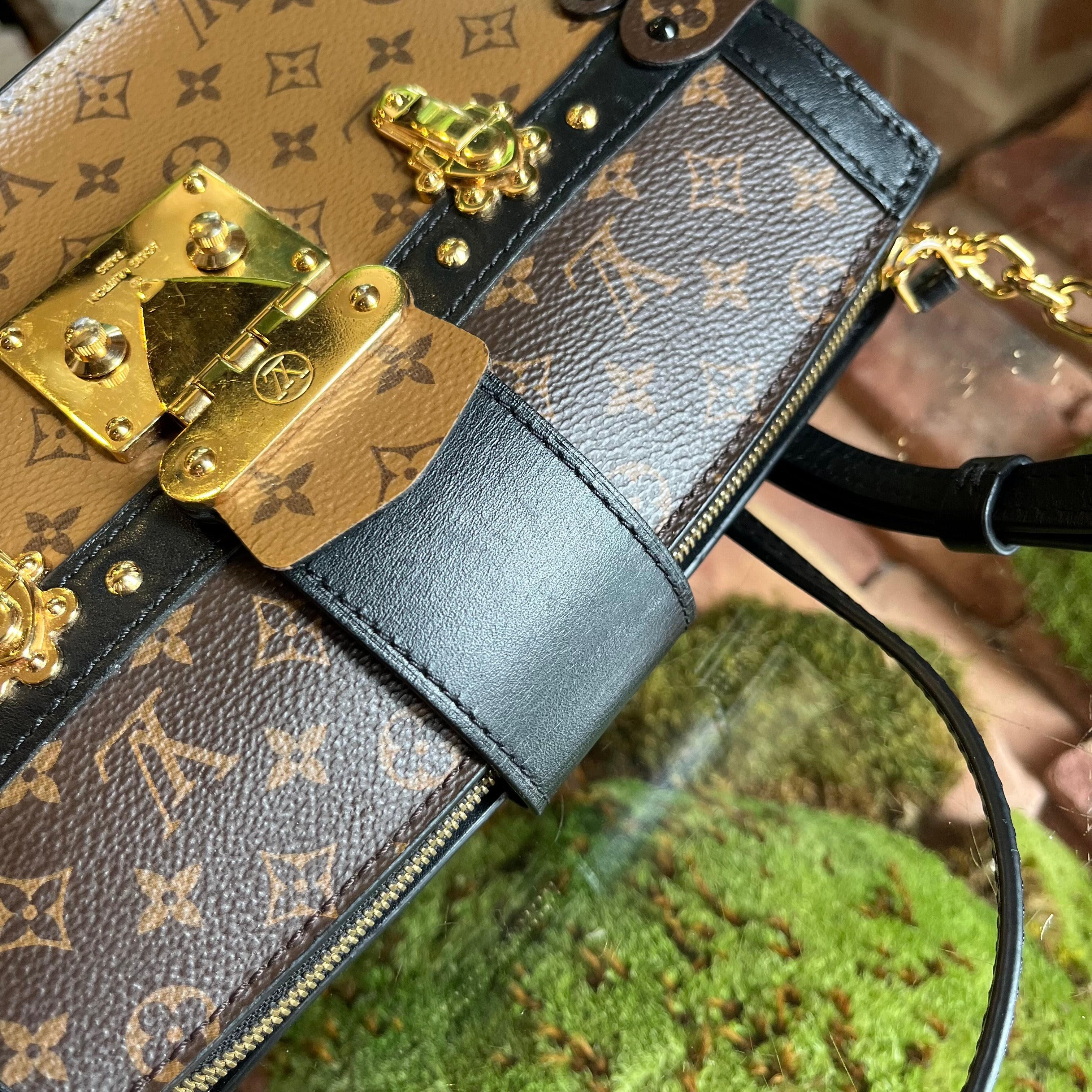 LOUIS VUITTON Trunk Clutch Reverse Monogram Canvas Clutch