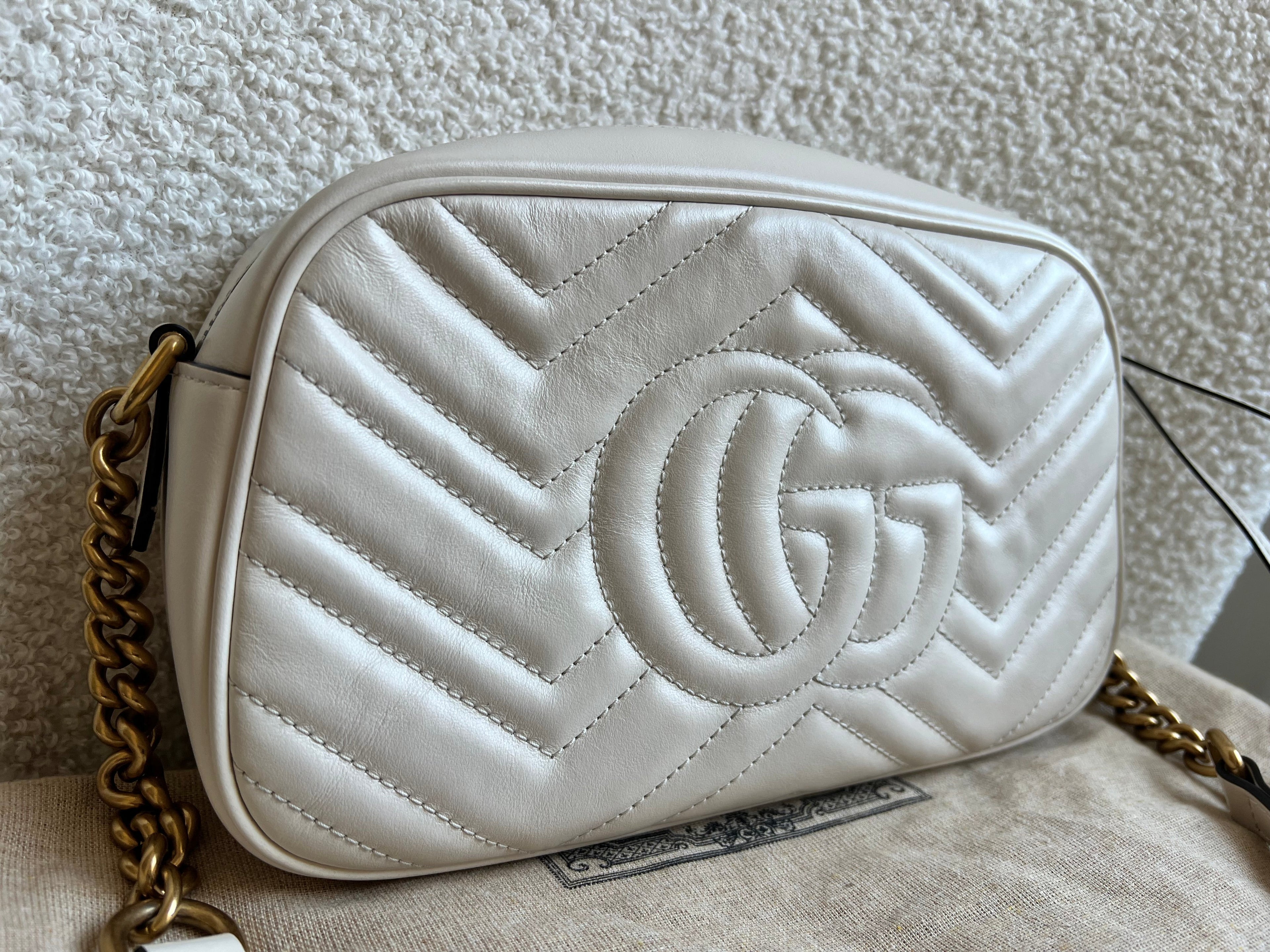 Gucci GG White Marmont Small Shoulder Bag (RRP £1440)