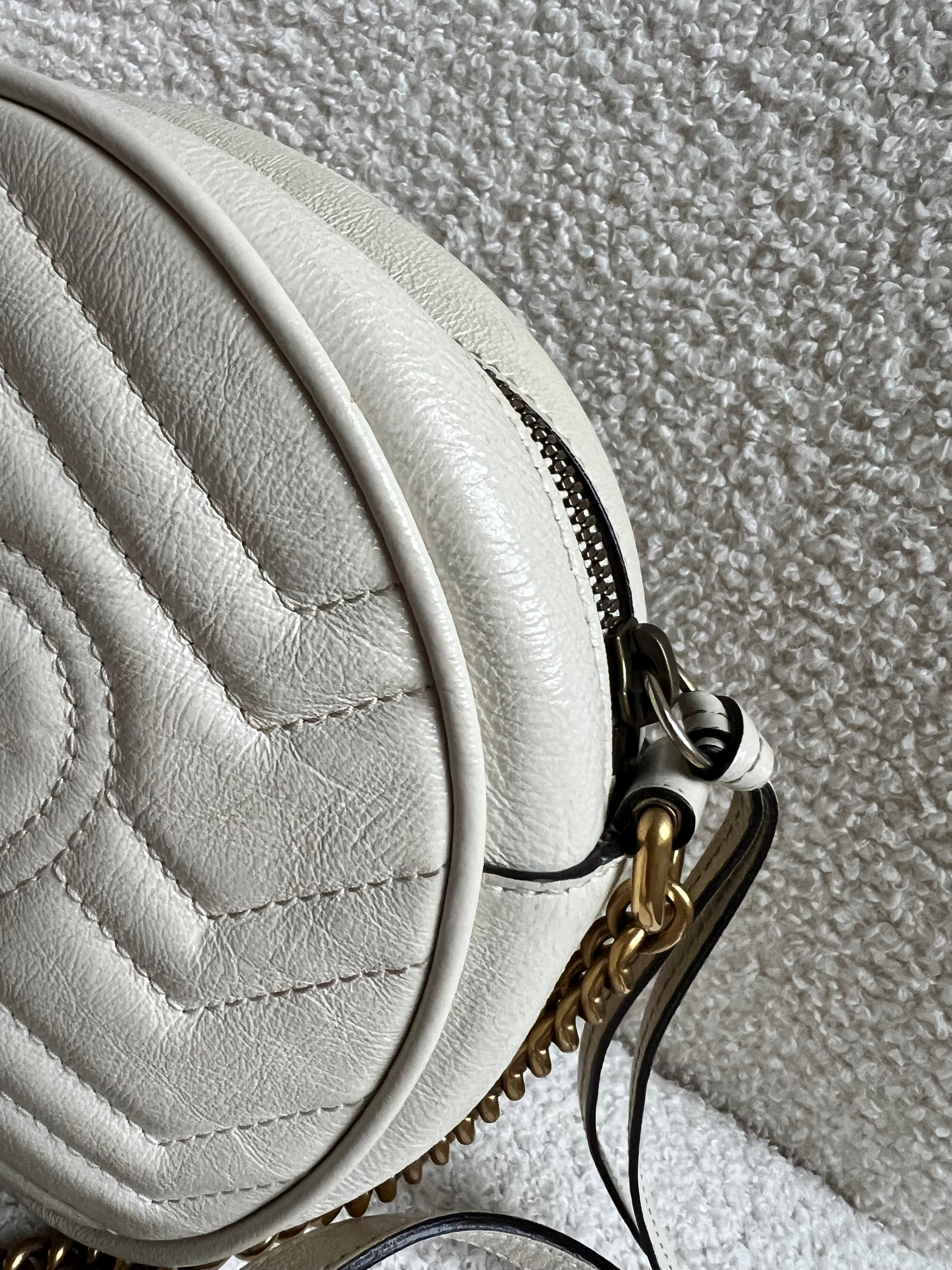 Gucci GG Round White Marmont Small Shoulder Bag (RRP £1,090)