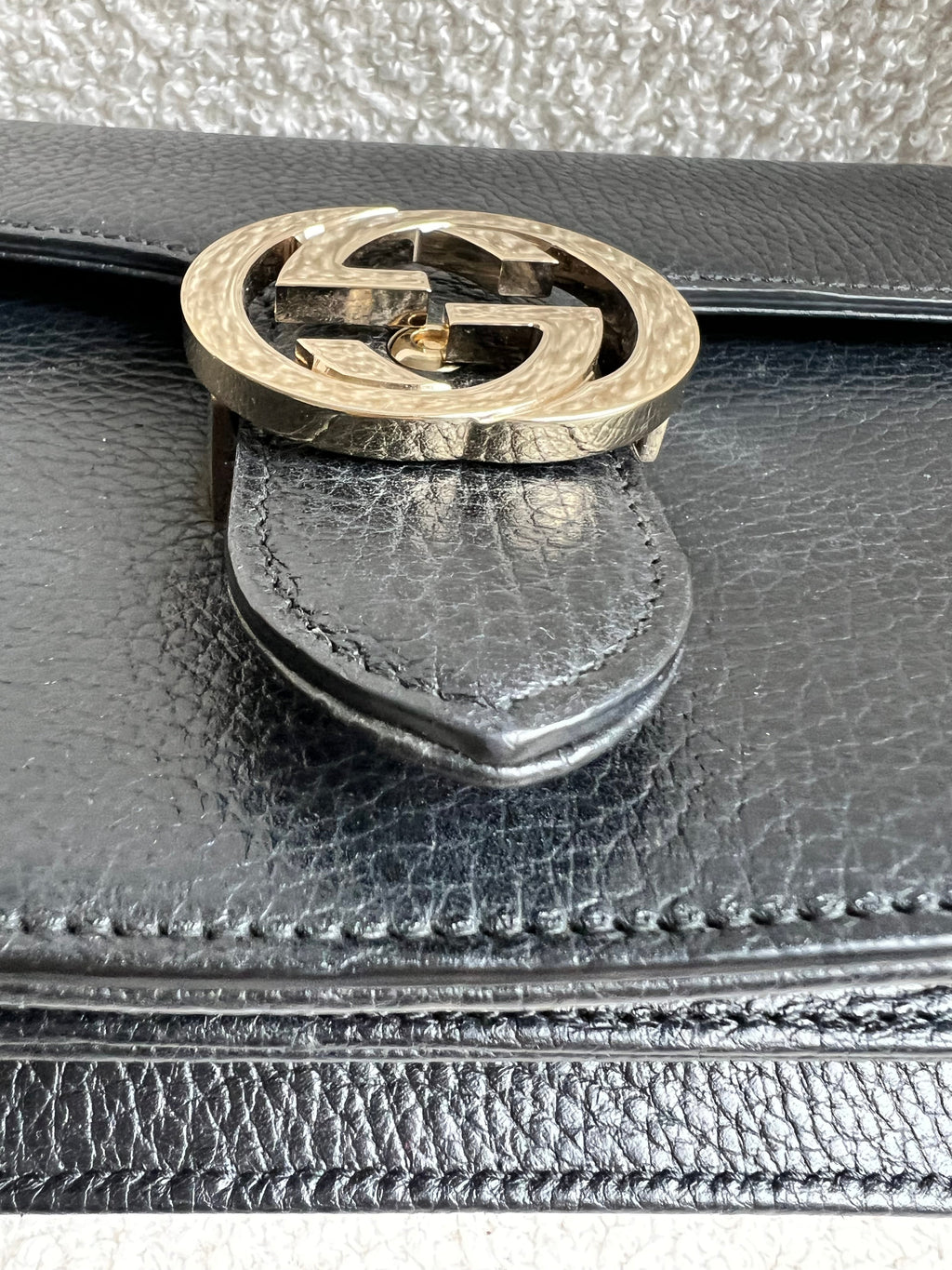 Gucci Interlocking GG Black Small Shoulder Bag