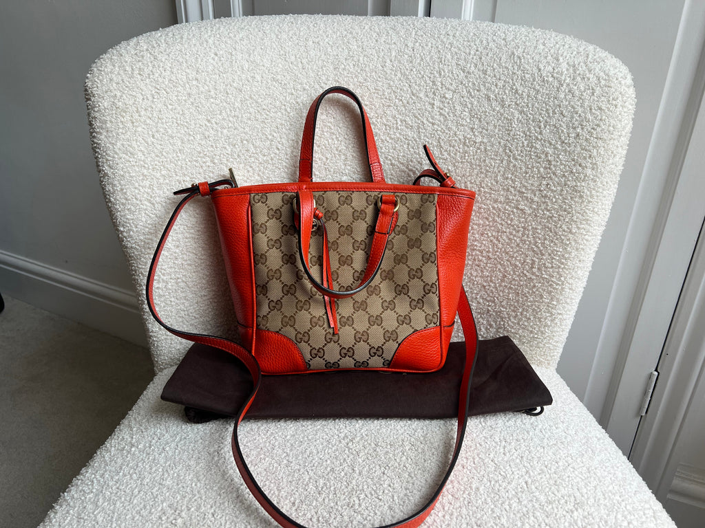 Gucci Bree GG canvas and orange Tote Bag