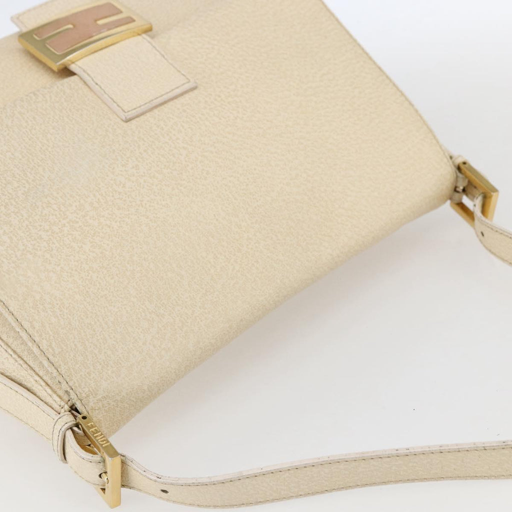 Fendi Mamma Baguette Shoulder Bag Canvas Beige Leather Shoulder Bag Bag (Pre-Owned)