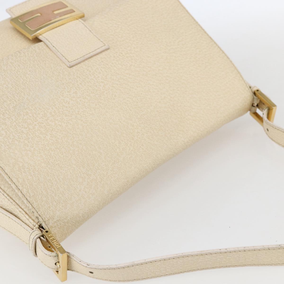 Fendi Mamma Baguette Shoulder Bag Canvas Beige Leather Shoulder Bag Bag (Pre-Owned)