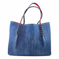 CHRISTIAN LOUBOUTIN Cabata Blue Denim Solid Handbag