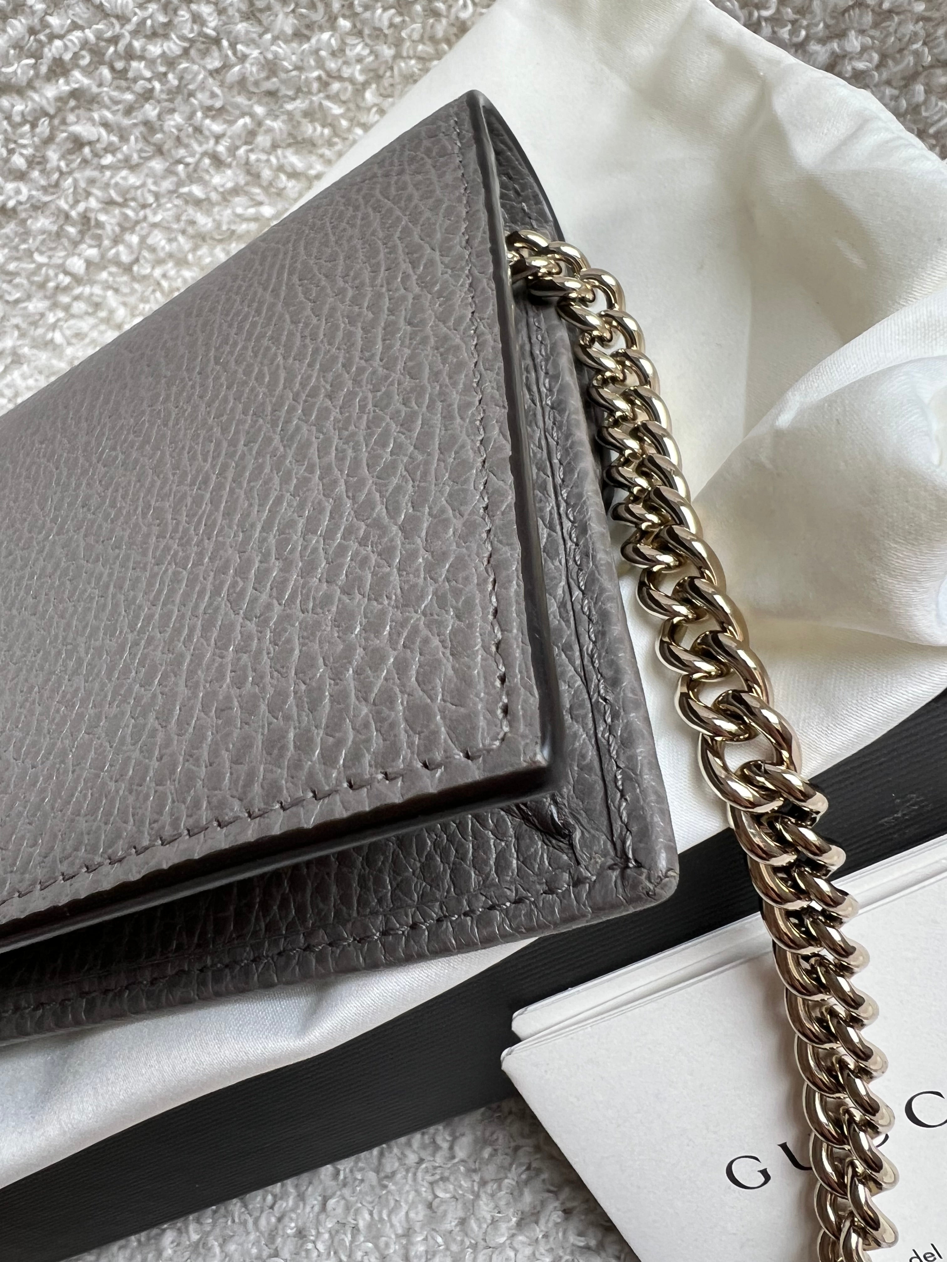 Gucci Dollar Grey Interlocking Chain Wallet