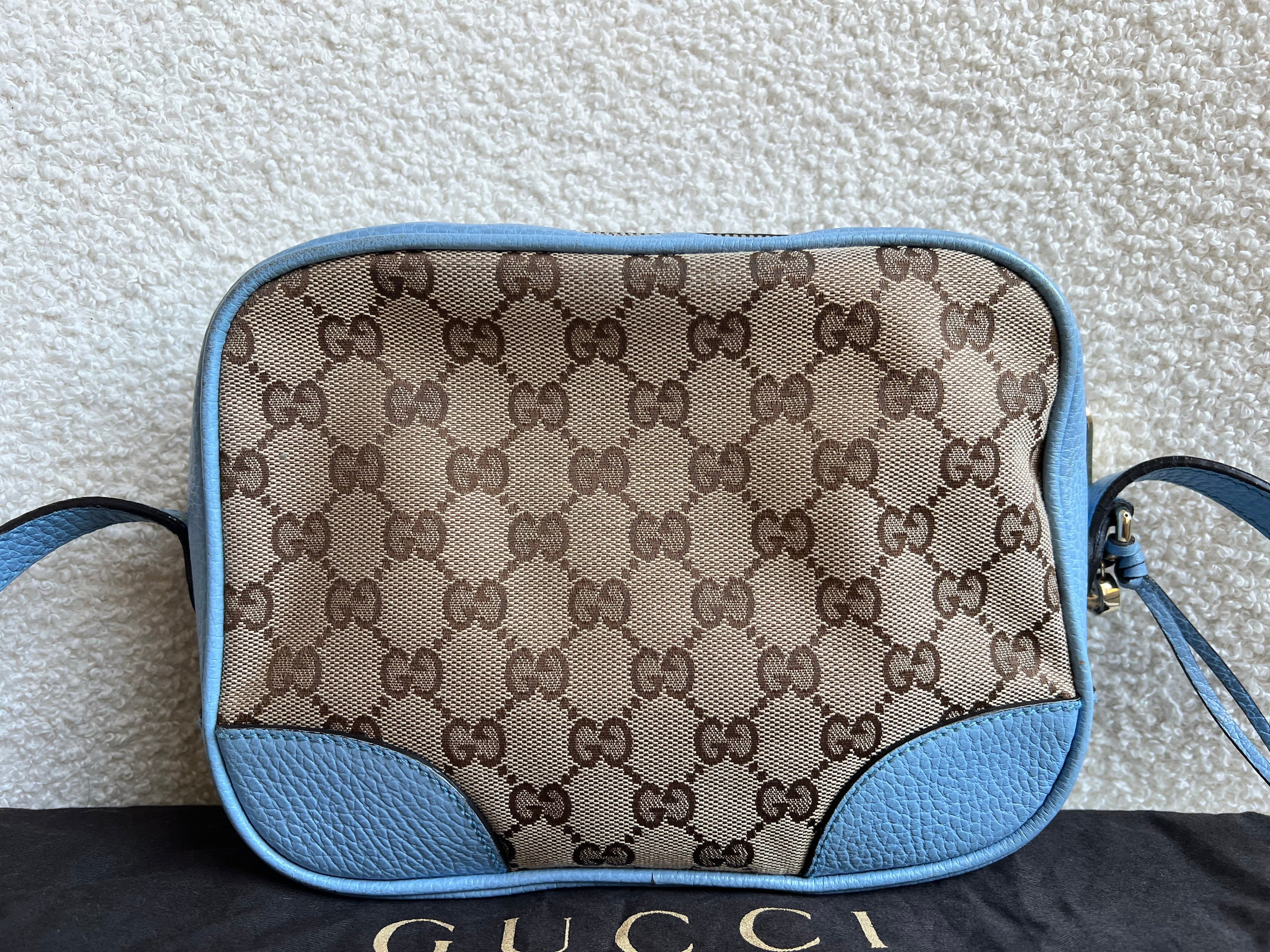 Gucci Bree GG Canvas Light Blue Small Messenger Bag