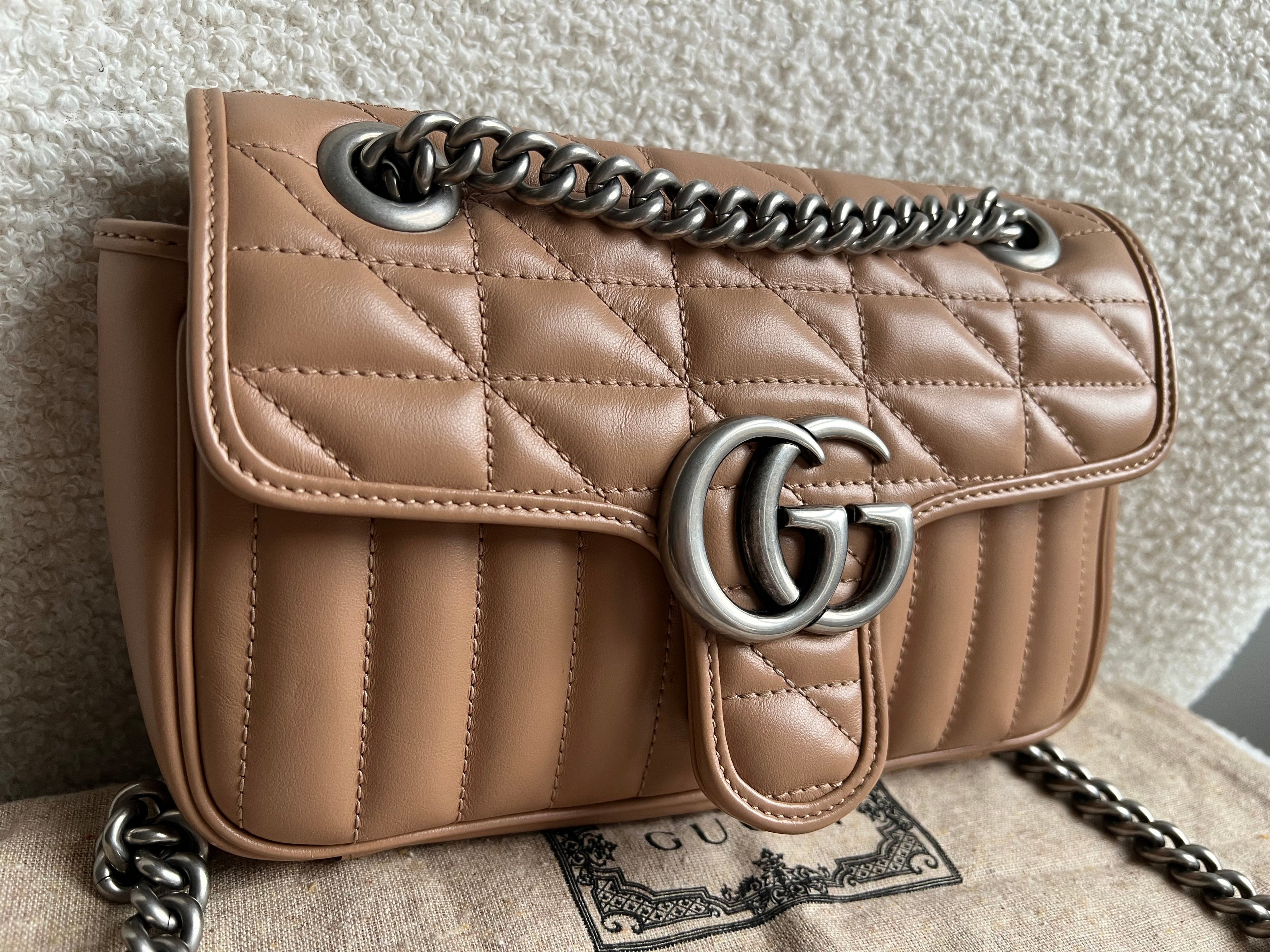 Gucci GG Beige Aria Marmont Mini Shoulder Bag (RRP £1800)