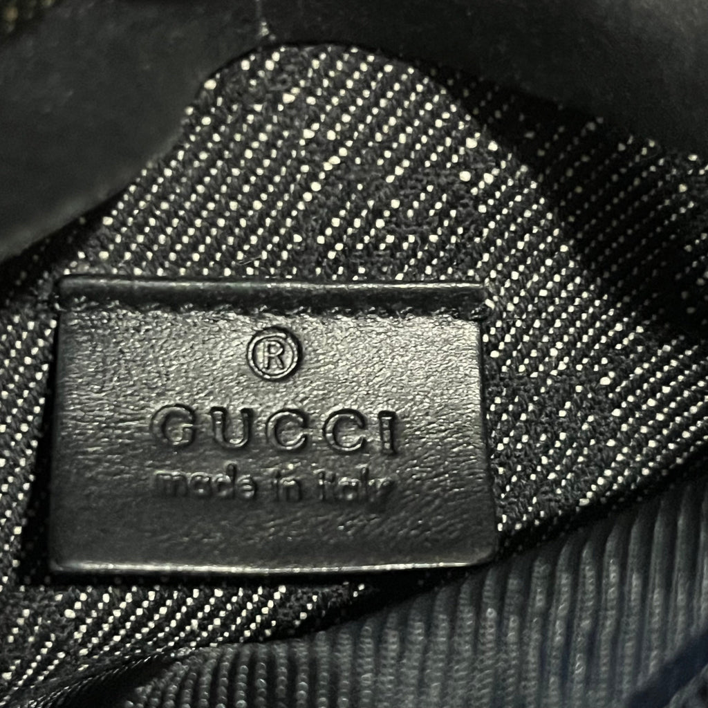 GUCCI Black Denim GG Monogram Belt Bag
