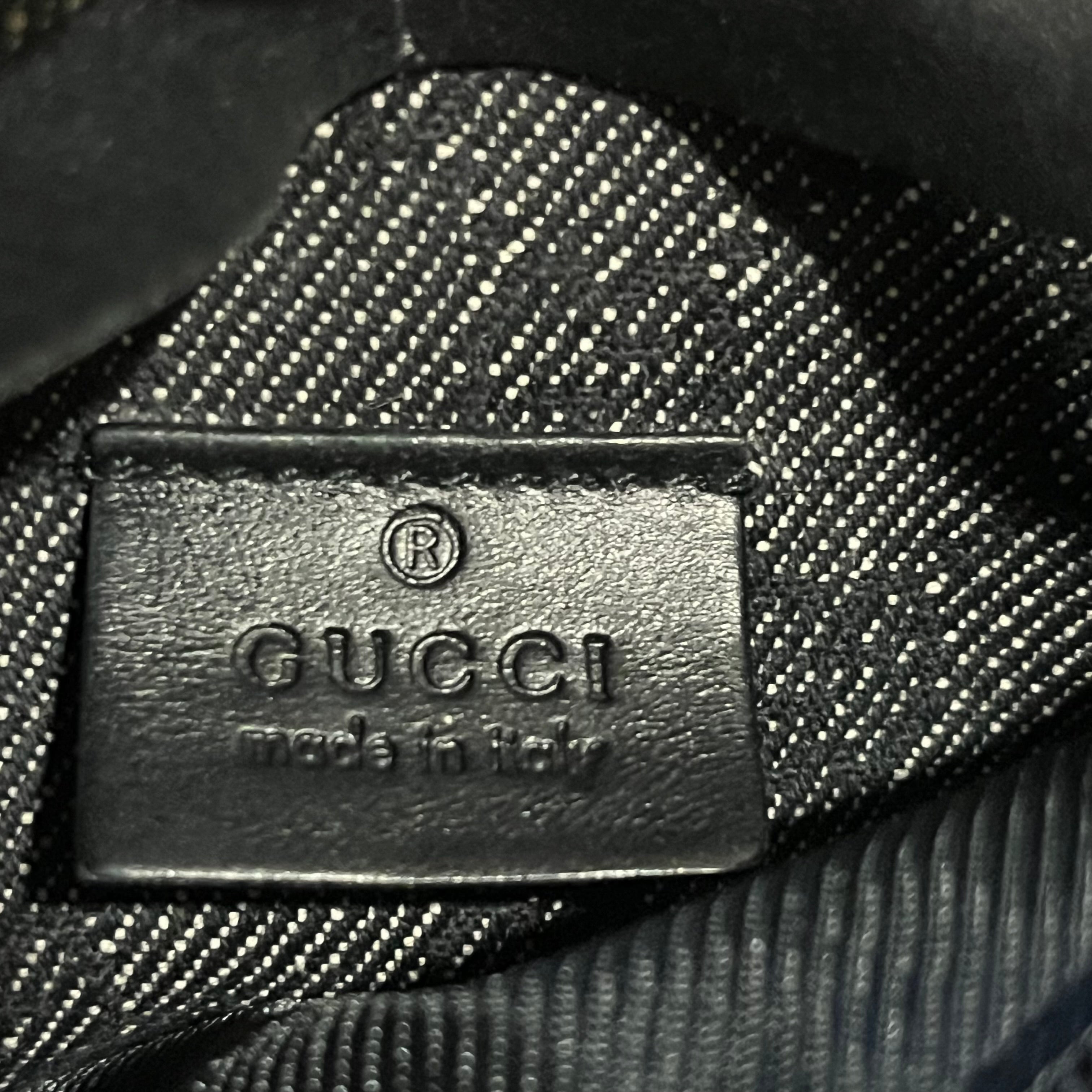 GUCCI Black Denim GG Monogram Belt Bag