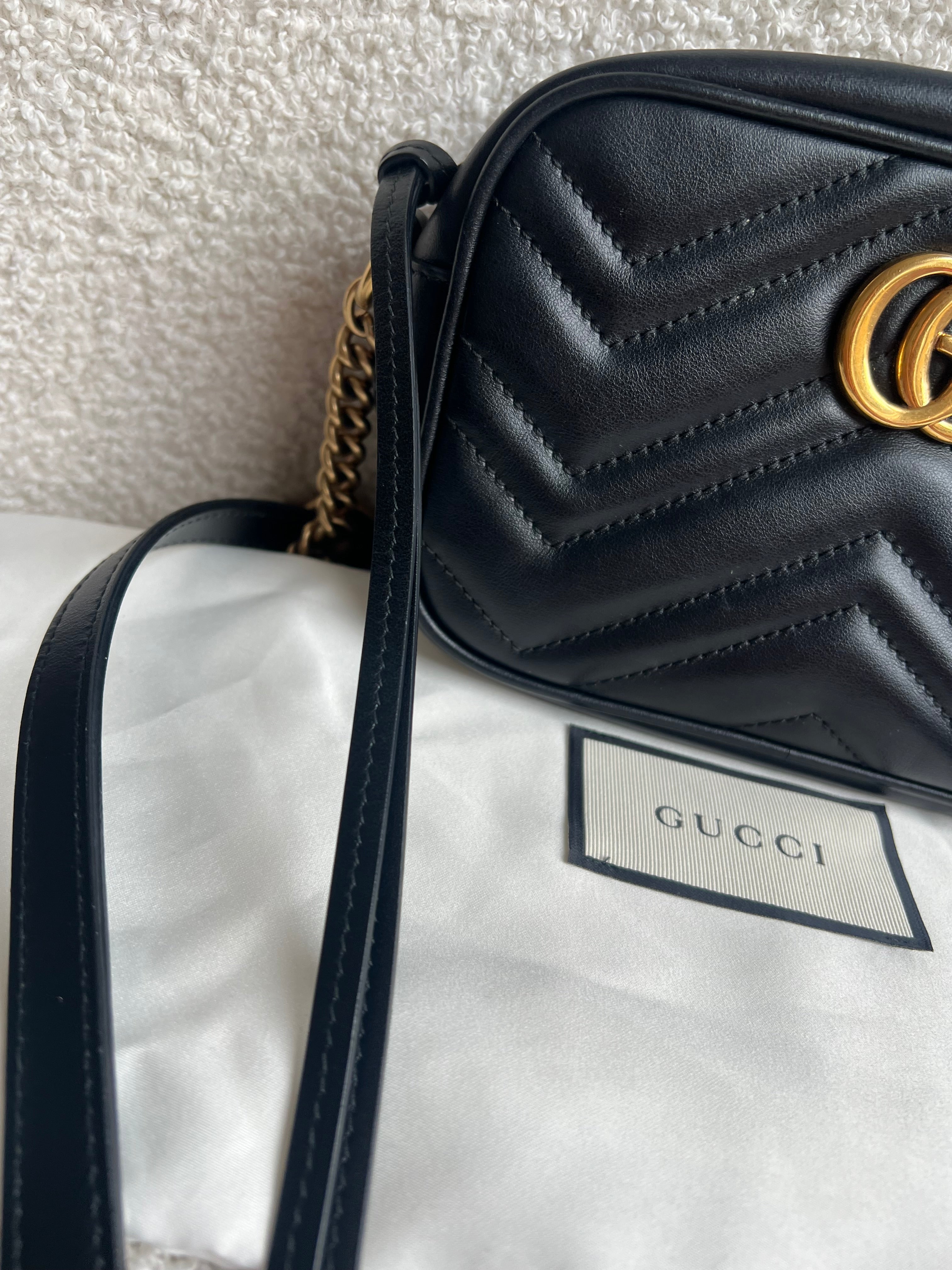 Gucci GG Black Marmont Mini Shoulder Bag (RRP £1,360)
