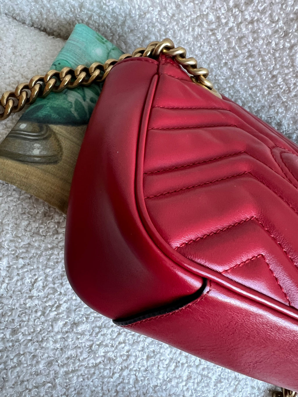 Gucci GG Hibiscus Red Marmont Mini Shoulder Bag (RRP £1,890)