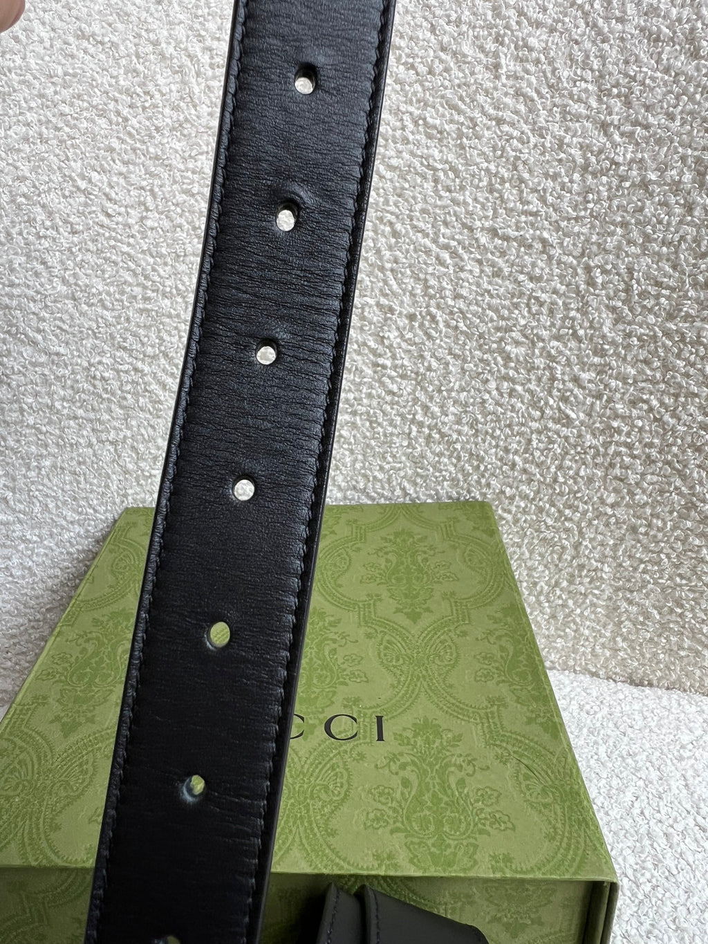Gucci GG Marmont Black Leather Belt with Gold Buckle (RRP £395)
