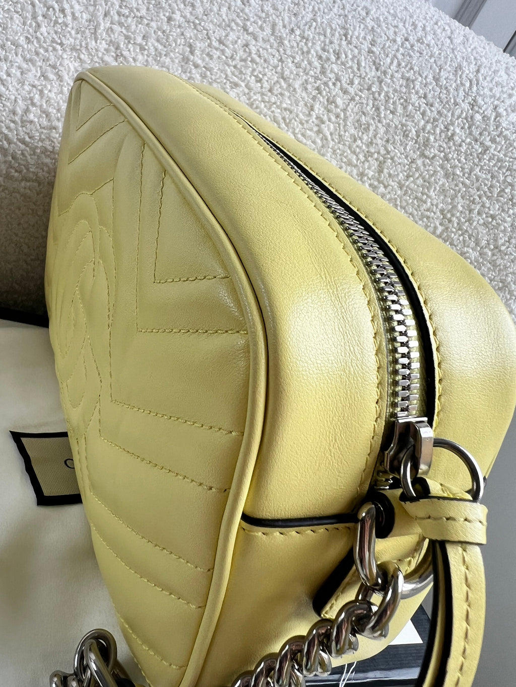 Gucci GG Pale Yellow Marmont Small Shoulder Bag (RRP £1440)