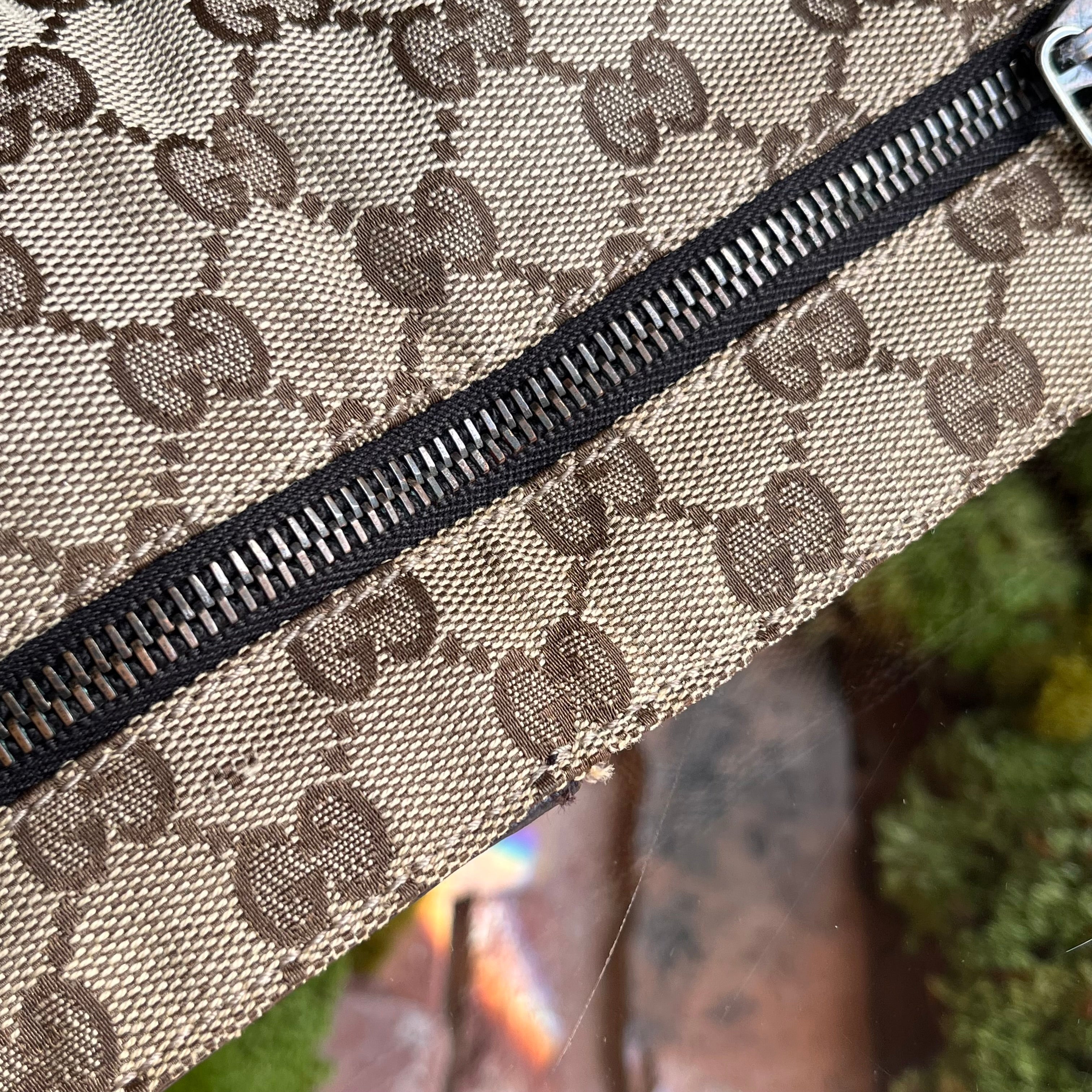 GUCCI GG Web Canvas Double Pocket Belt Bag