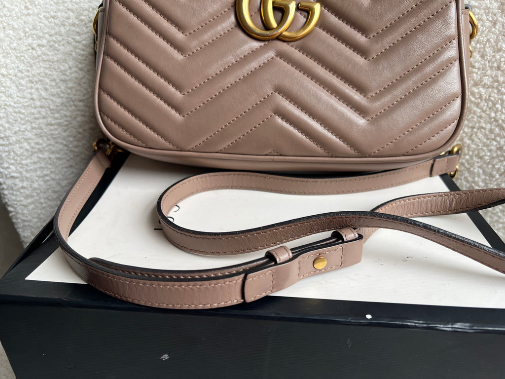 Gucci GG Marmont Dusty Pink Small Shoulder Bag (RRP £1440)