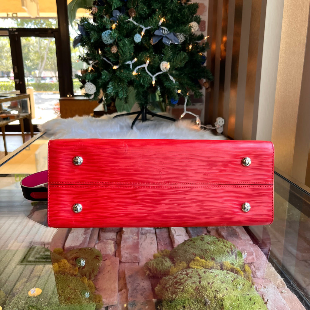 LOUIS VUITTON Tuileries Red Navy Epi Leather Tote Bag