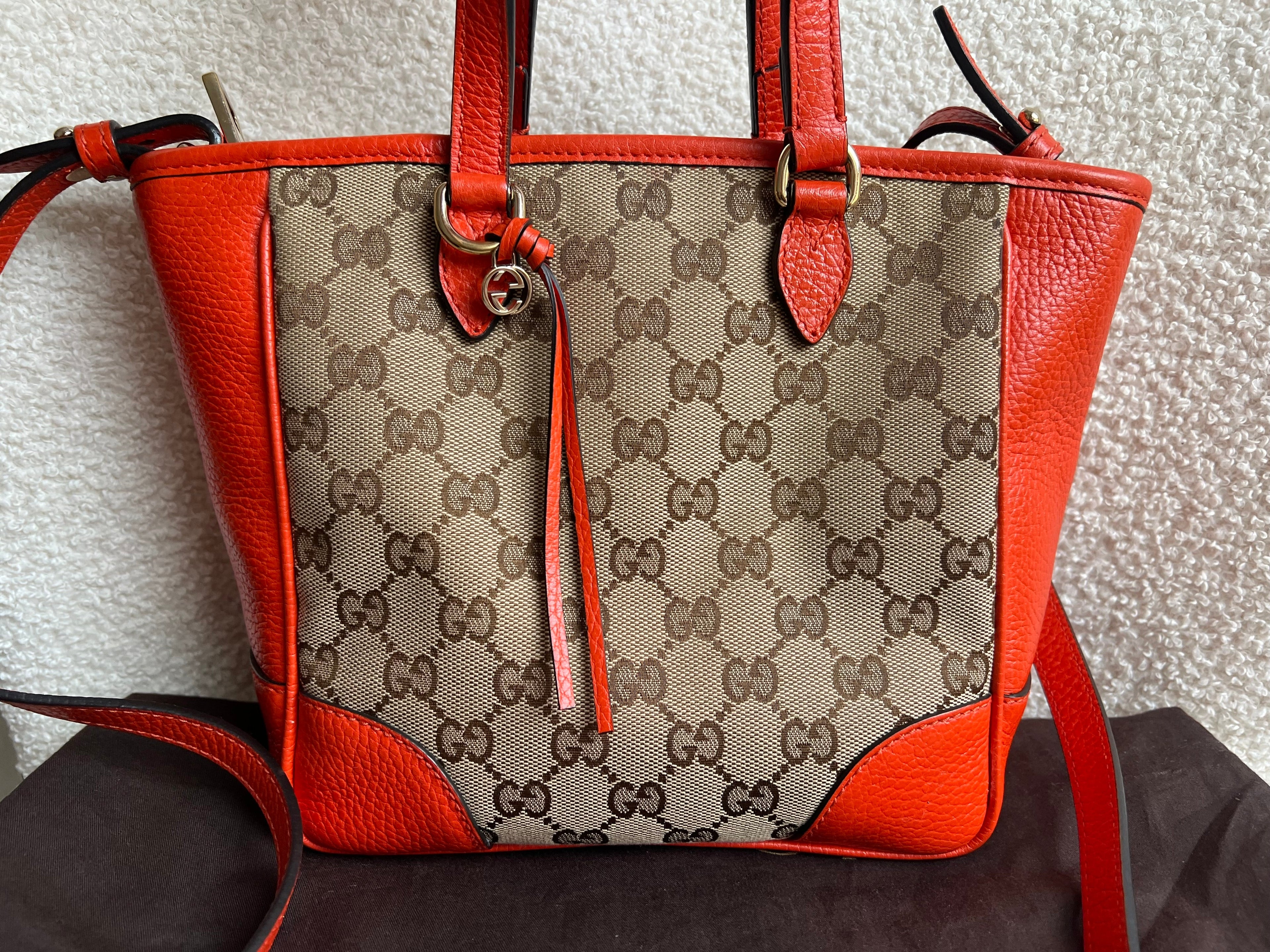 Gucci Bree GG canvas and orange Tote Bag