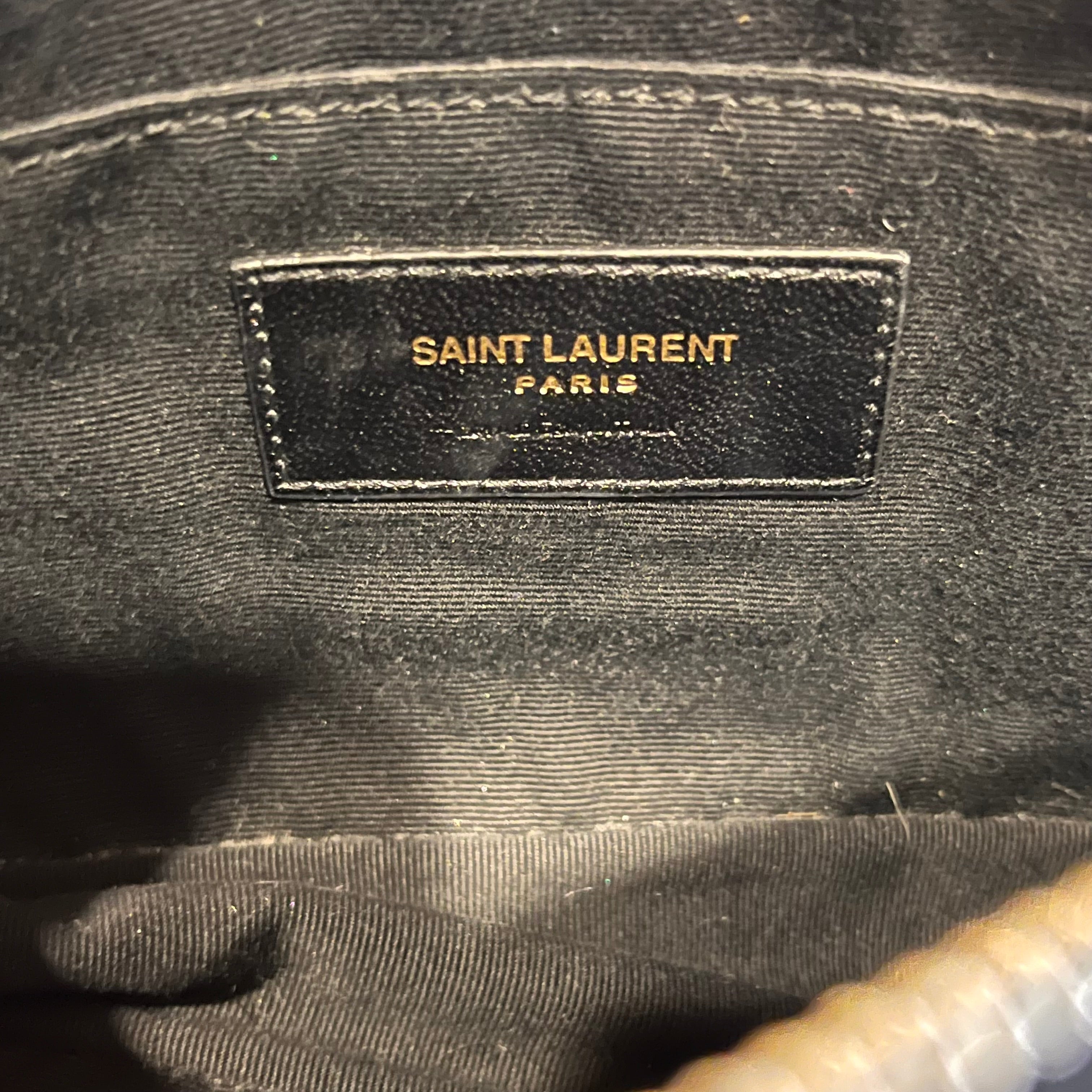 SAINT LAURENT Loulou Small Black Velvet Chevron Quilted Belt Bag