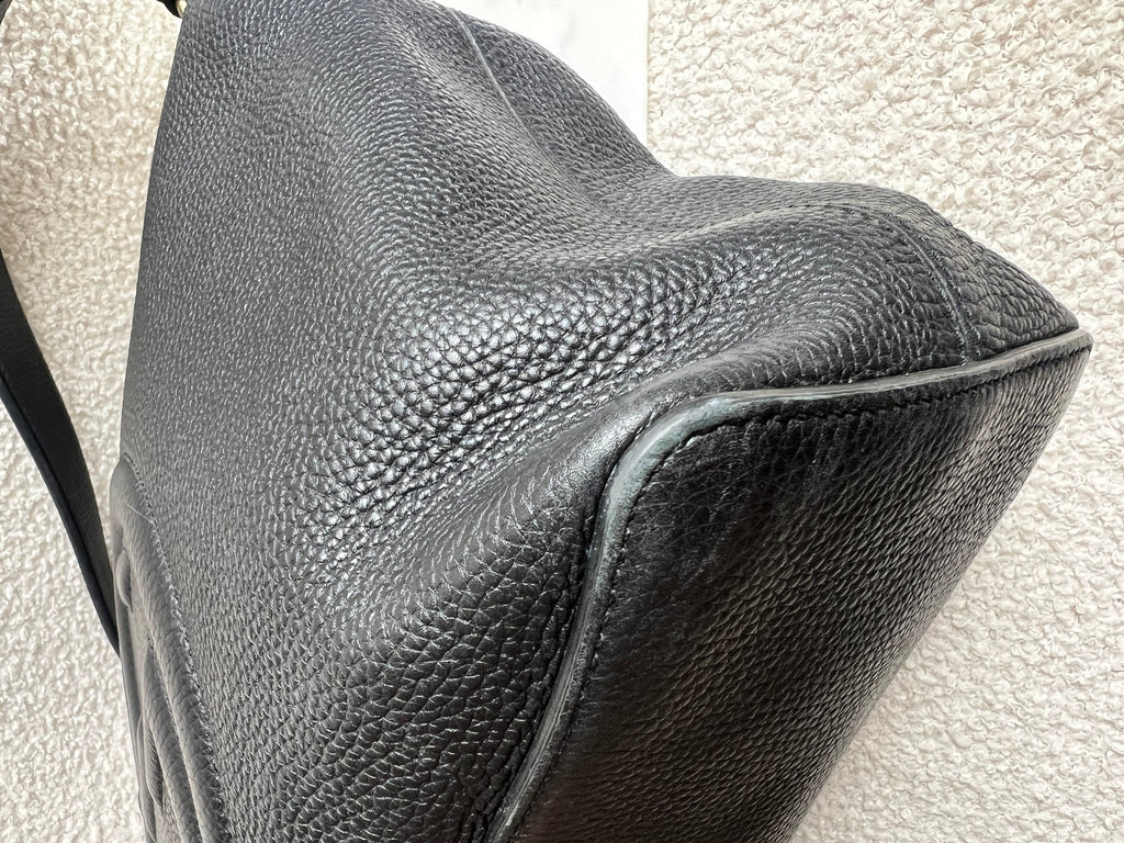 Gucci Soho Large Hobo in Black Pebbled Calfskin