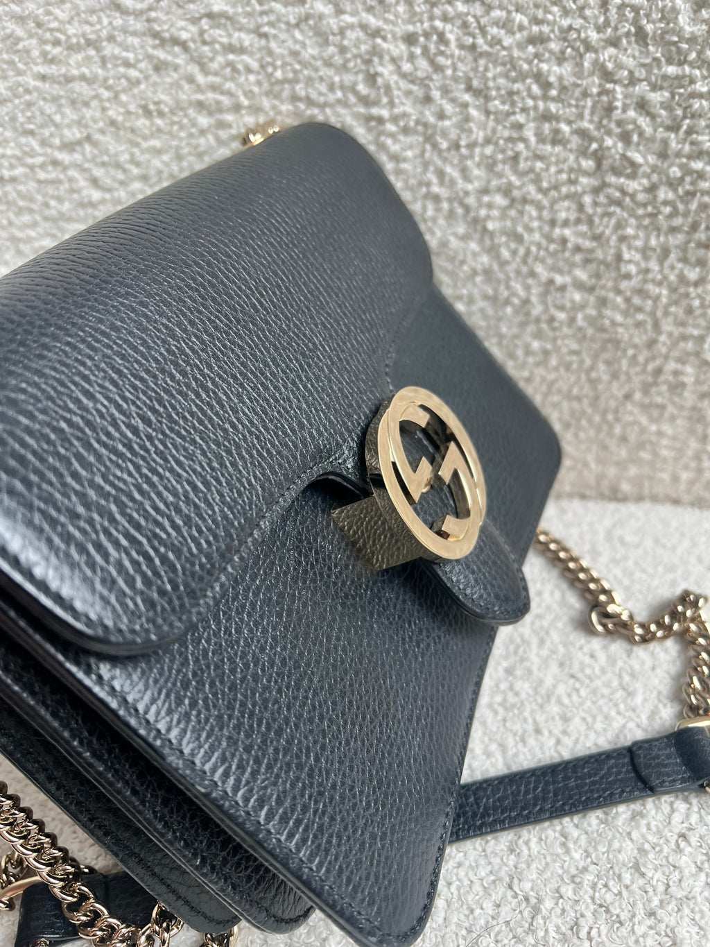 Gucci Interlocking GG Black Small Shoulder Bag