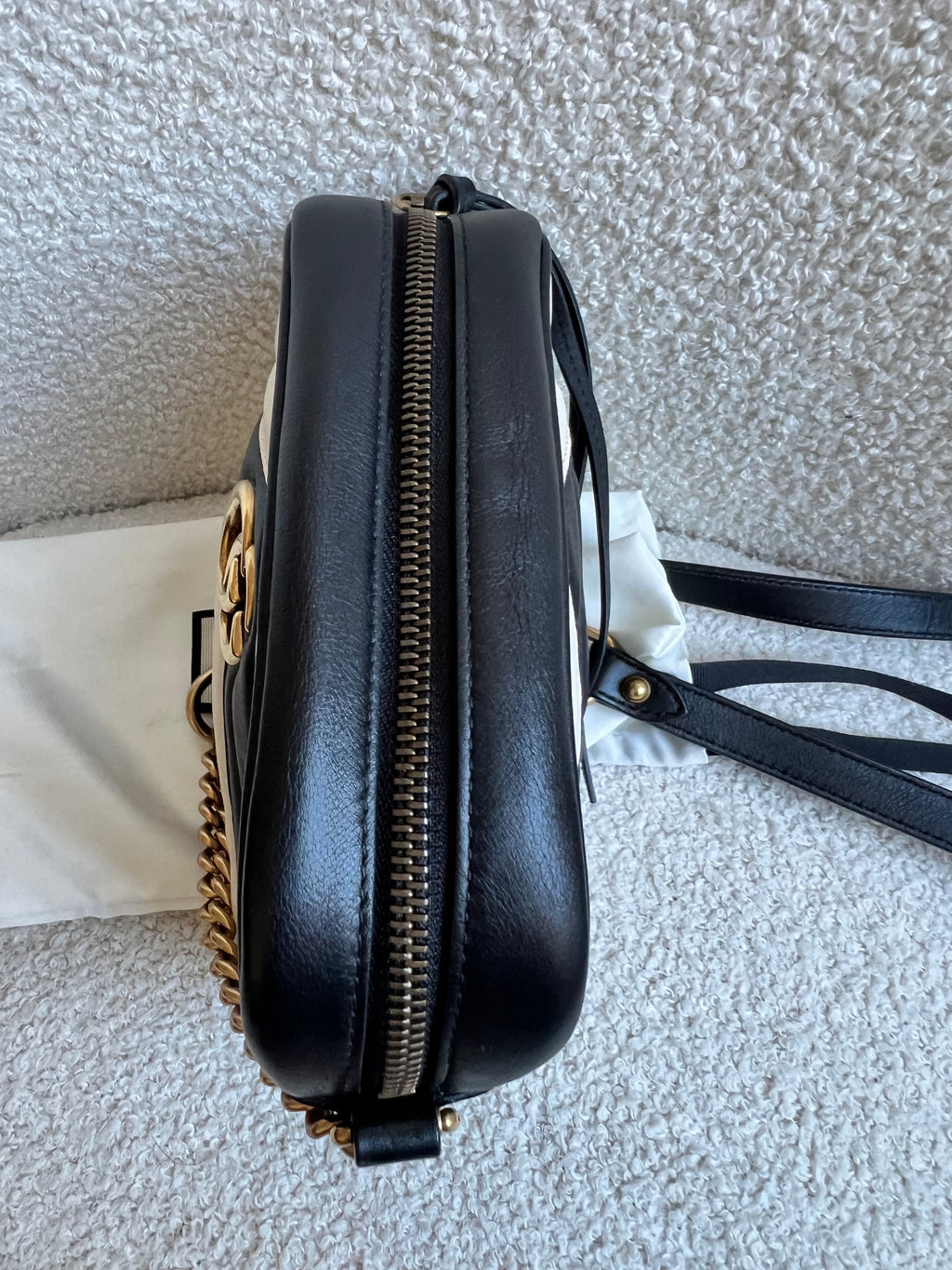 Gucci GG Black and White Marmont Mini Shoulder Bag (RRP £1,360)