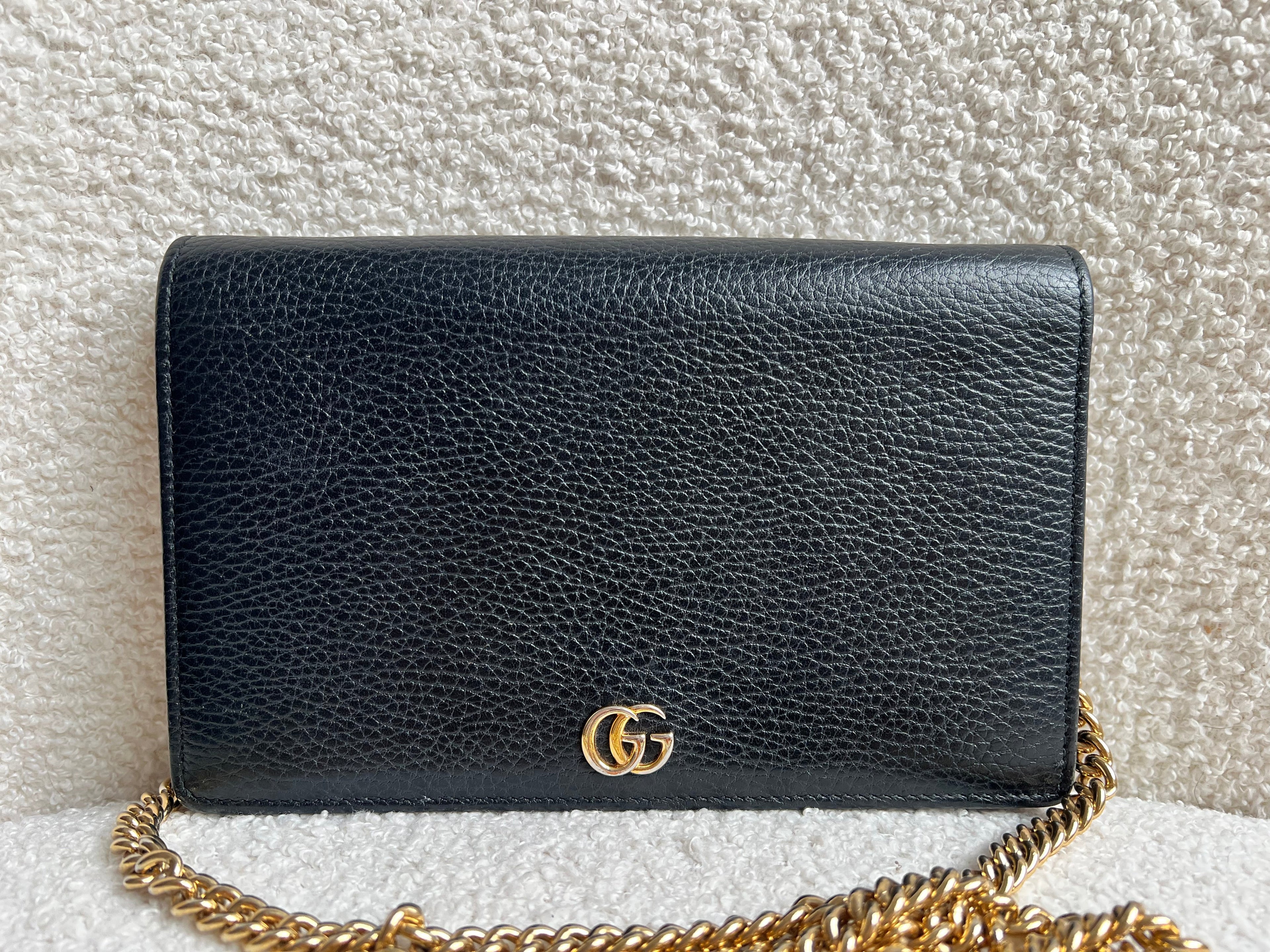 Gucci Black GG Marmont Chain Wallet (RRP £790)