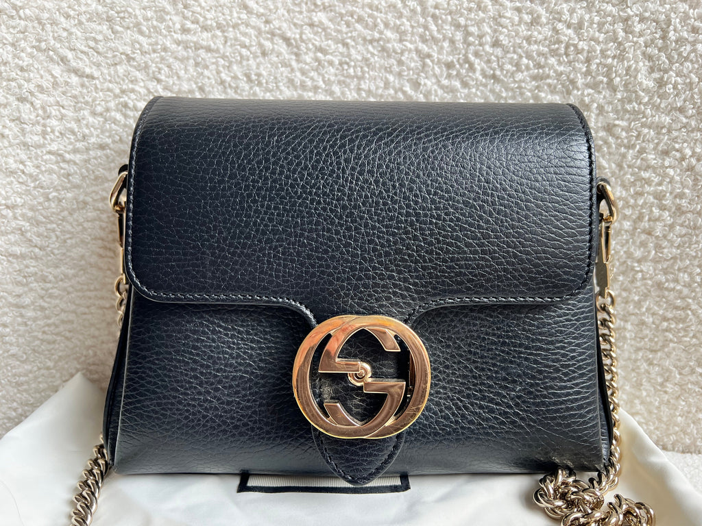 Gucci Interlocking GG Black Small Cross Body Bag