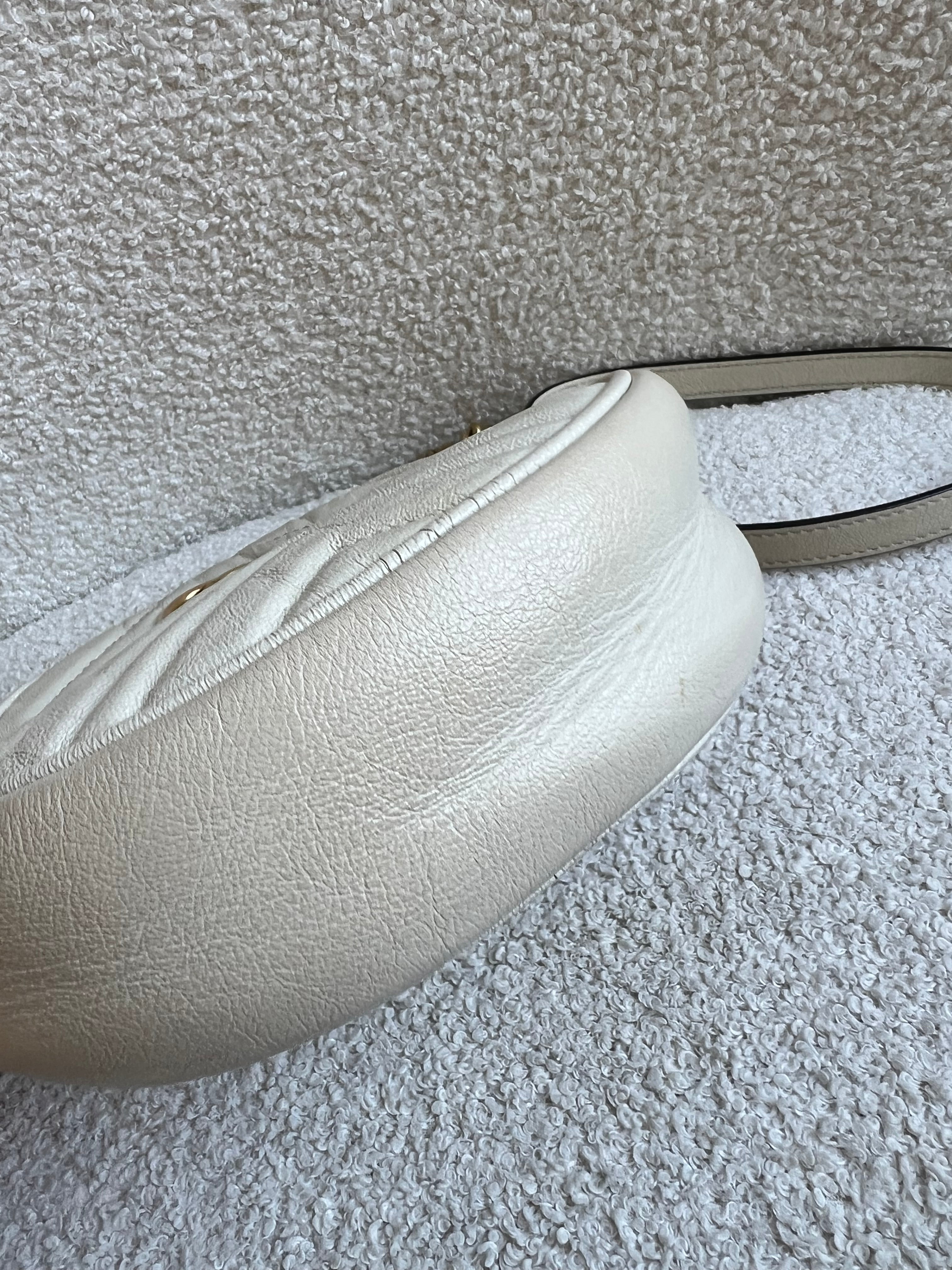Gucci GG Round White Marmont Small Shoulder Bag (RRP £1,090)