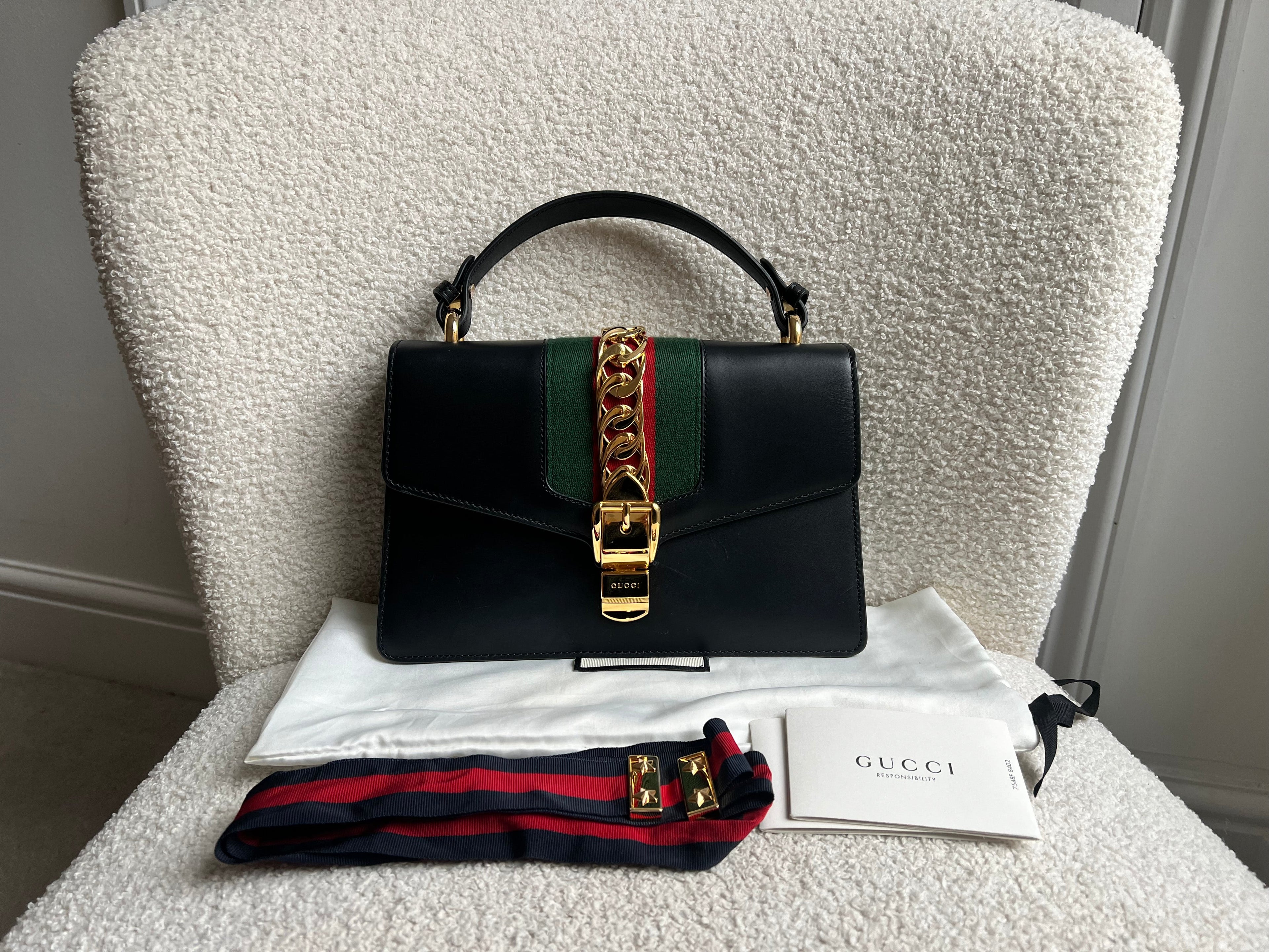 Gucci Navy Blue Sylvie Small Bag (RRP £1,920)