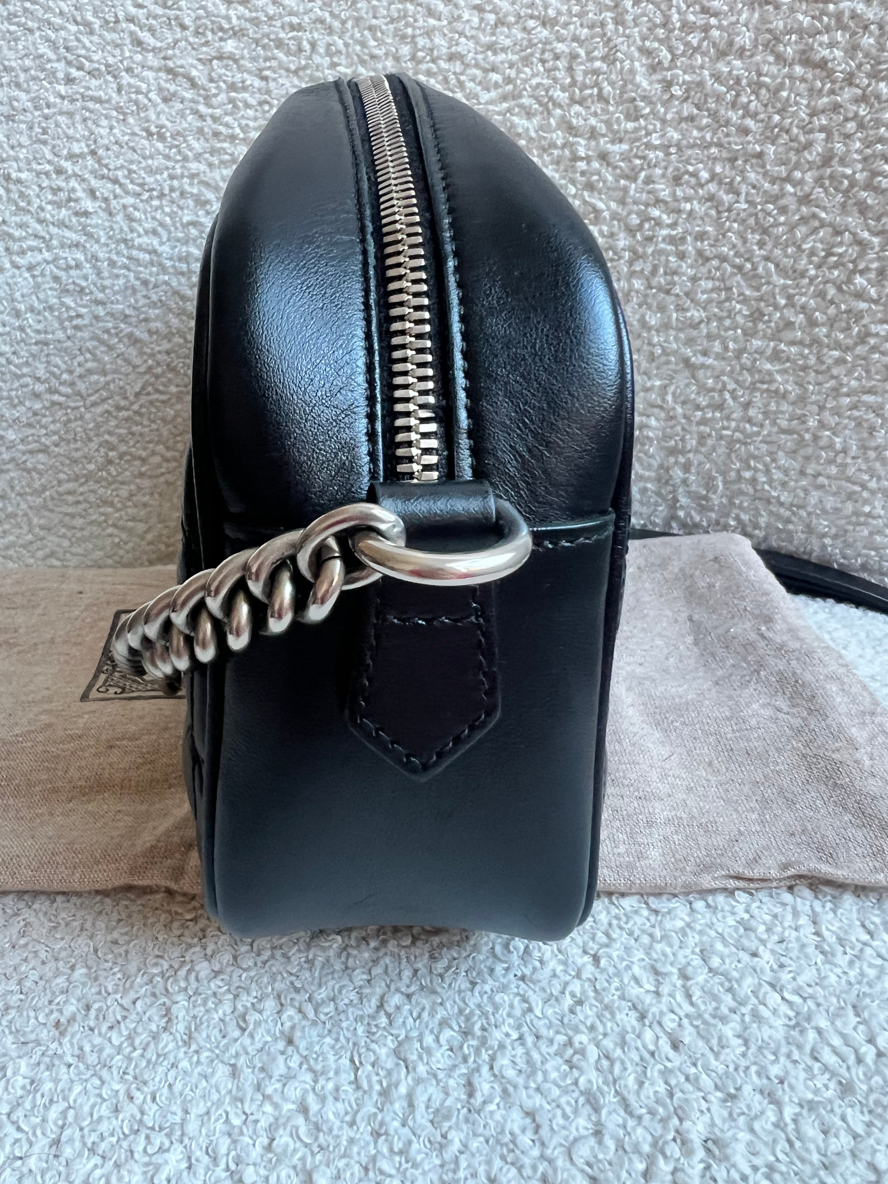 Gucci Aria GG Black Marmont Small Shoulder Bag (RRP £1440)