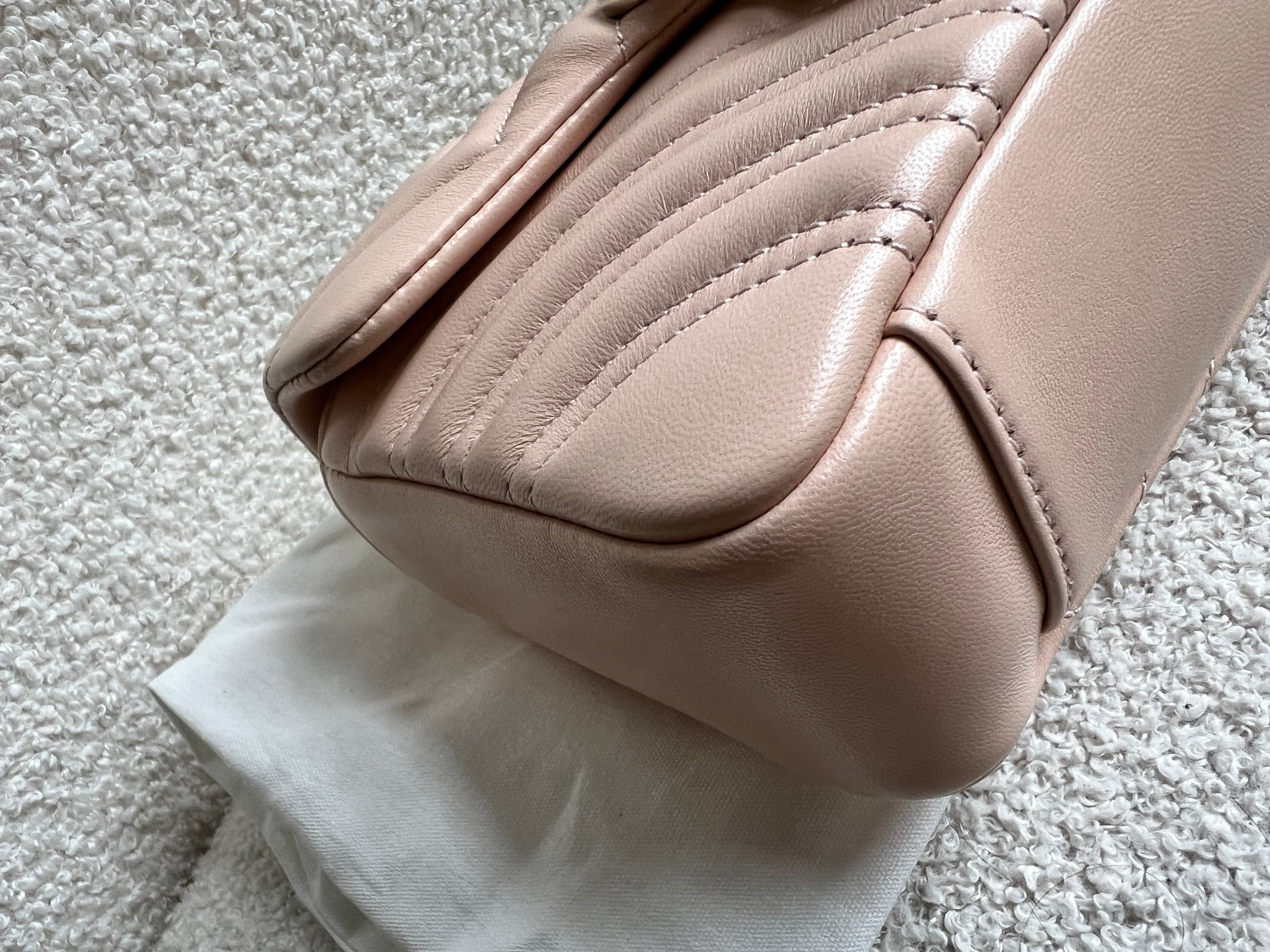 Gucci GG Pink Beige Marmont Mini Shoulder Bag (RRP £1,890)