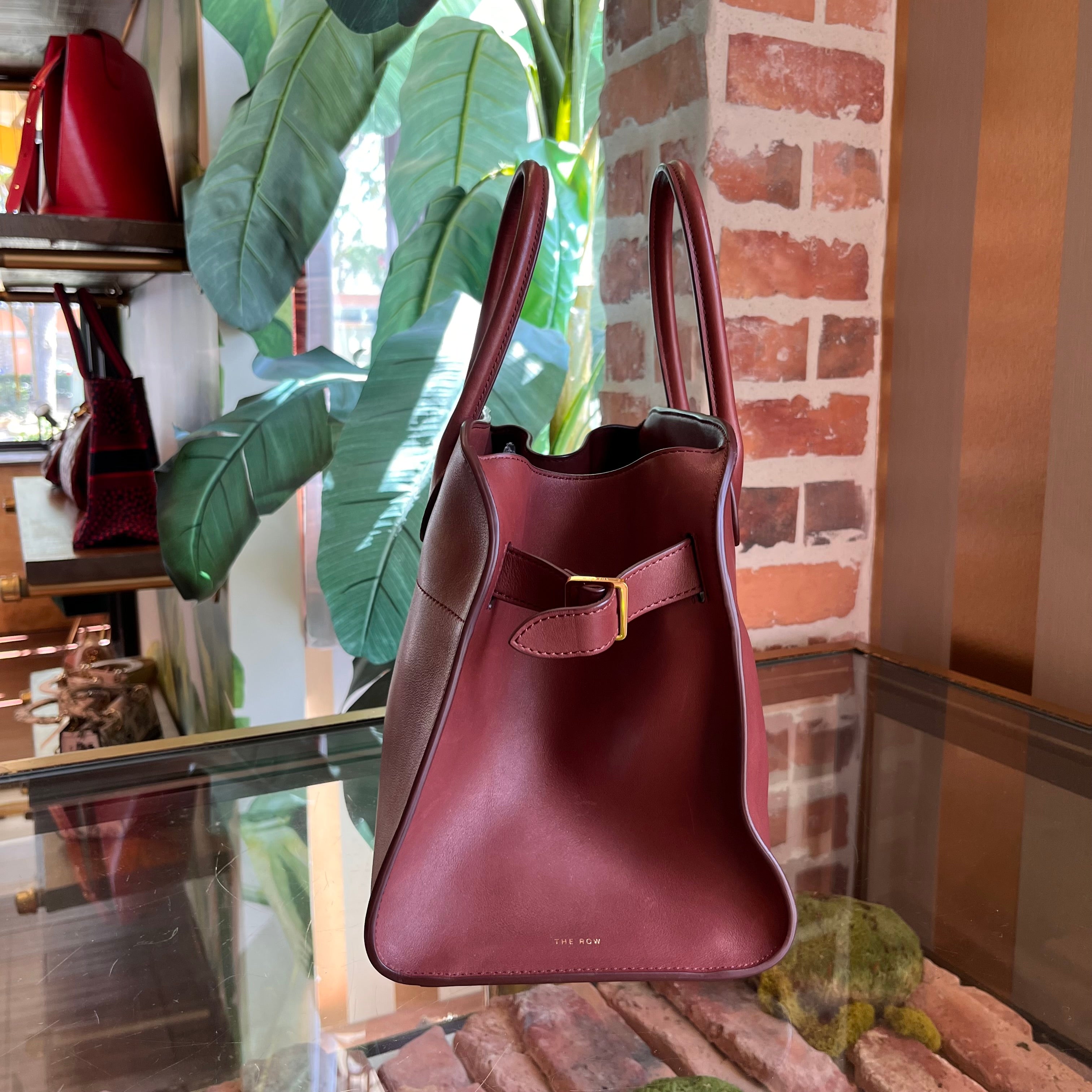 THE ROW Margaux 12 Brown Calfskin Tote Bag
